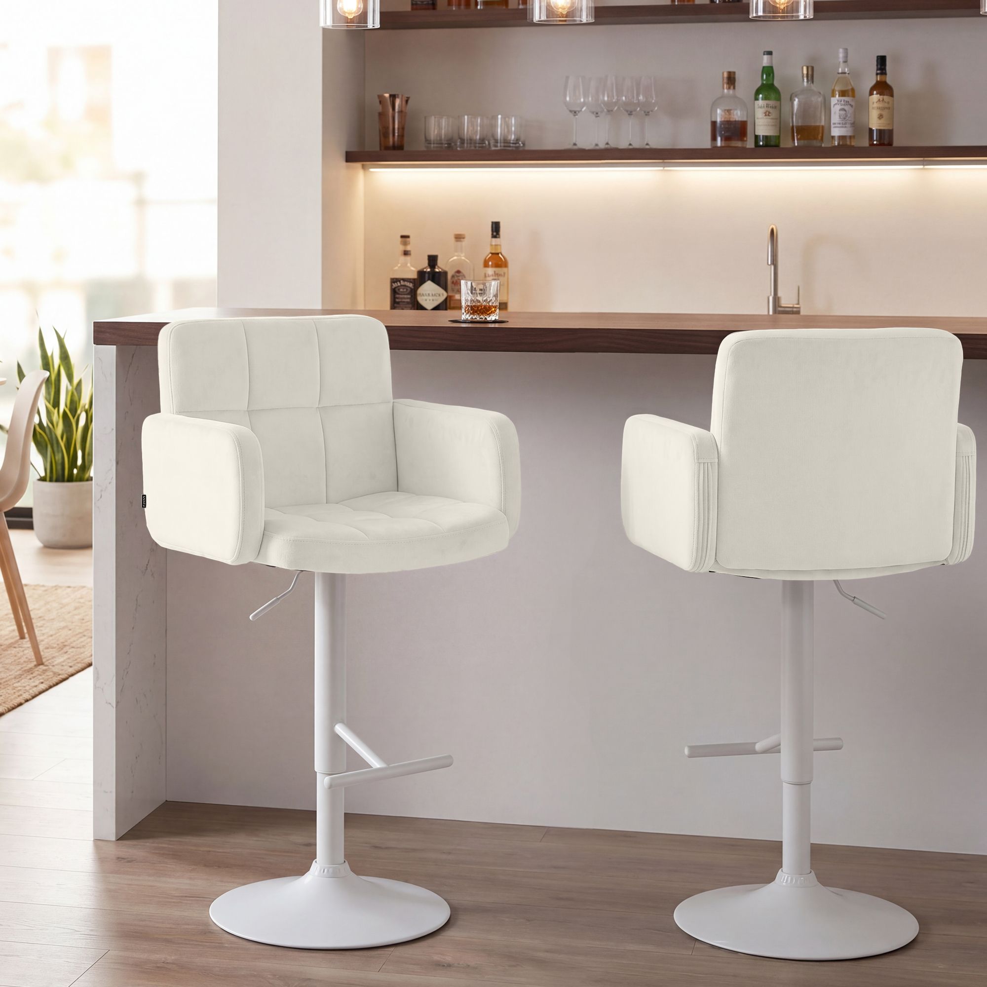 2er Set Barhocker Los Angeles Samt
