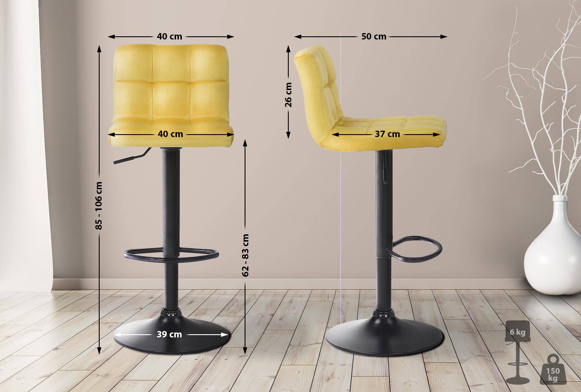 4er Set Barhocker Feni Samt