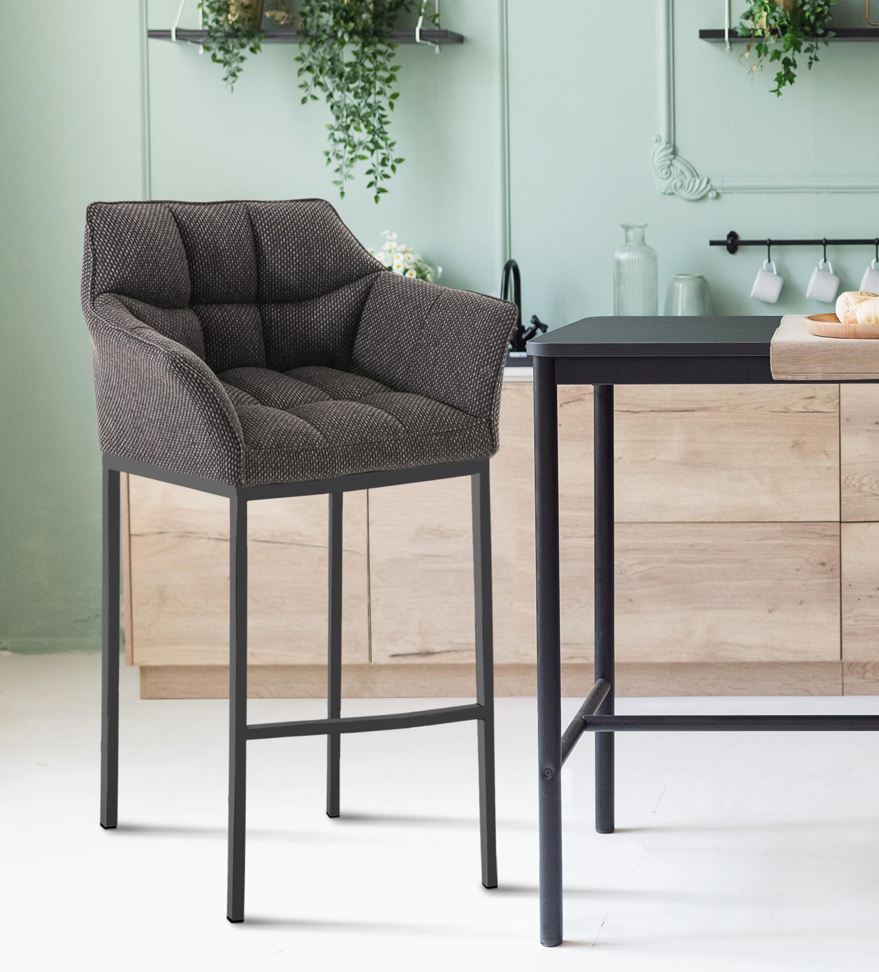 2er Set Barhocker Damaso Stoff mit Vierfußgestellen