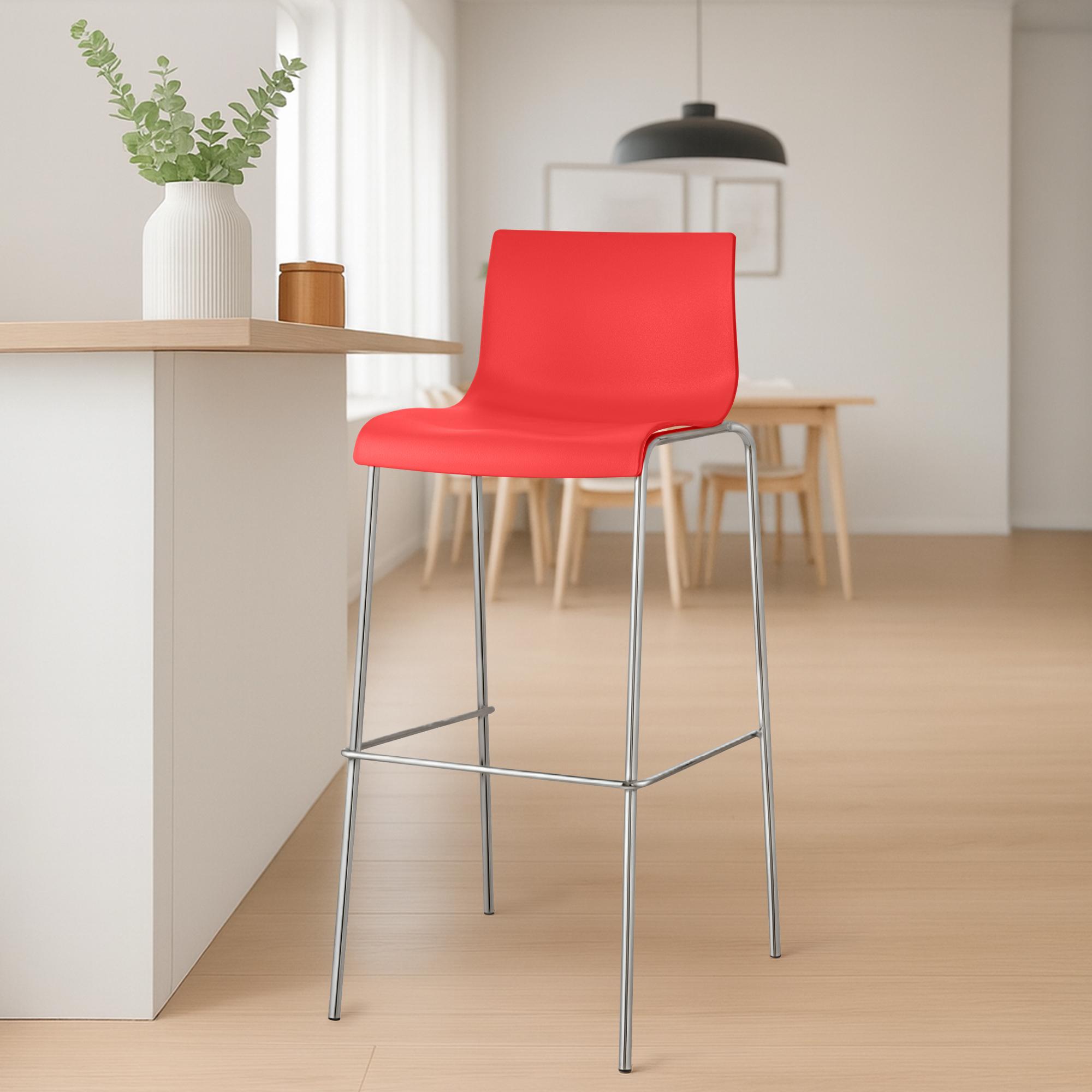 2er Set Barhocker Hover Kunststoff 4-Fuß Gestell