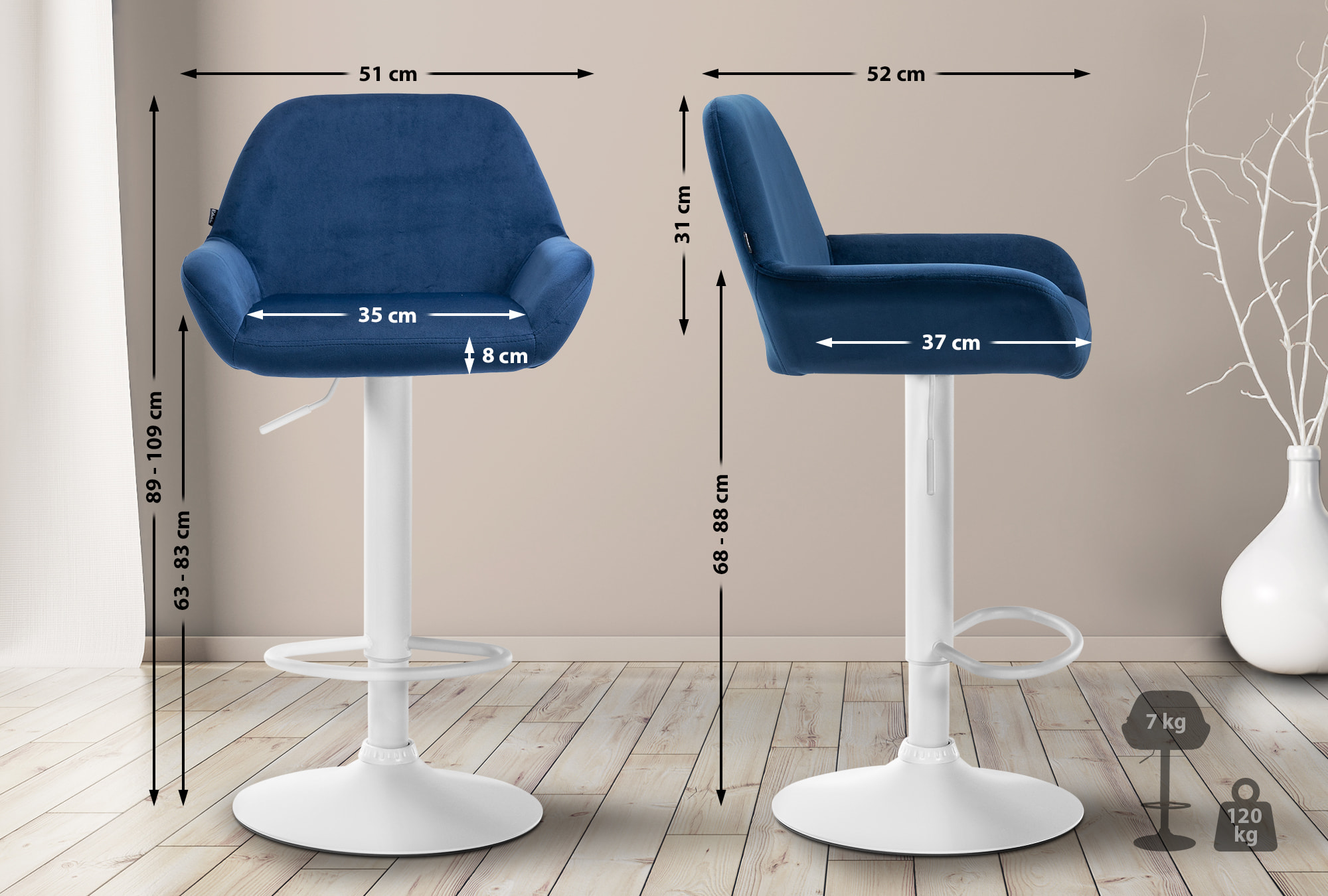Barhocker Braga Samt