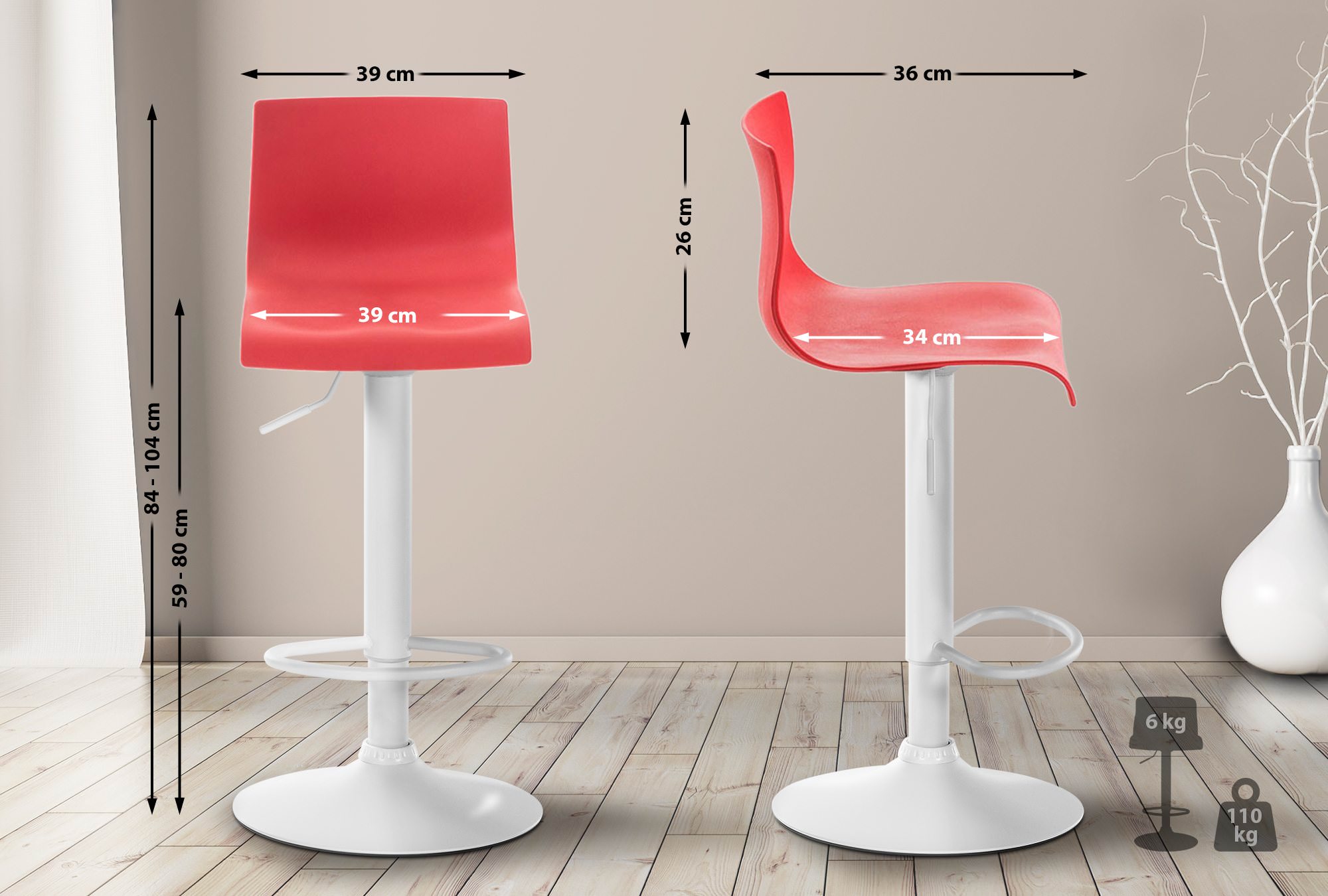 Barhocker Hover Kunststoff