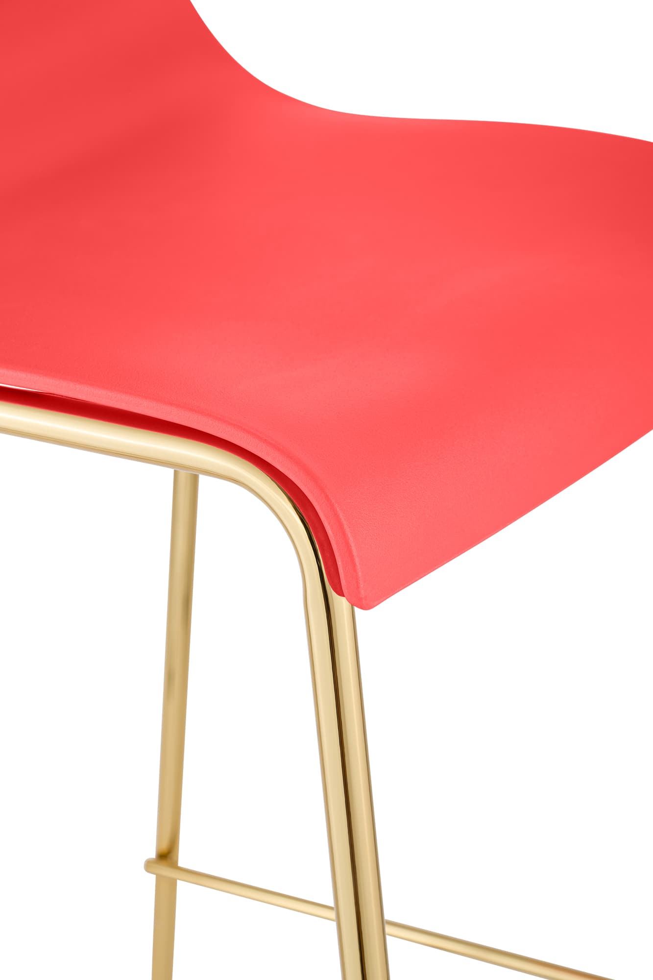2er Set Barhocker Hover Kunststoff Vierfußgestell Gold