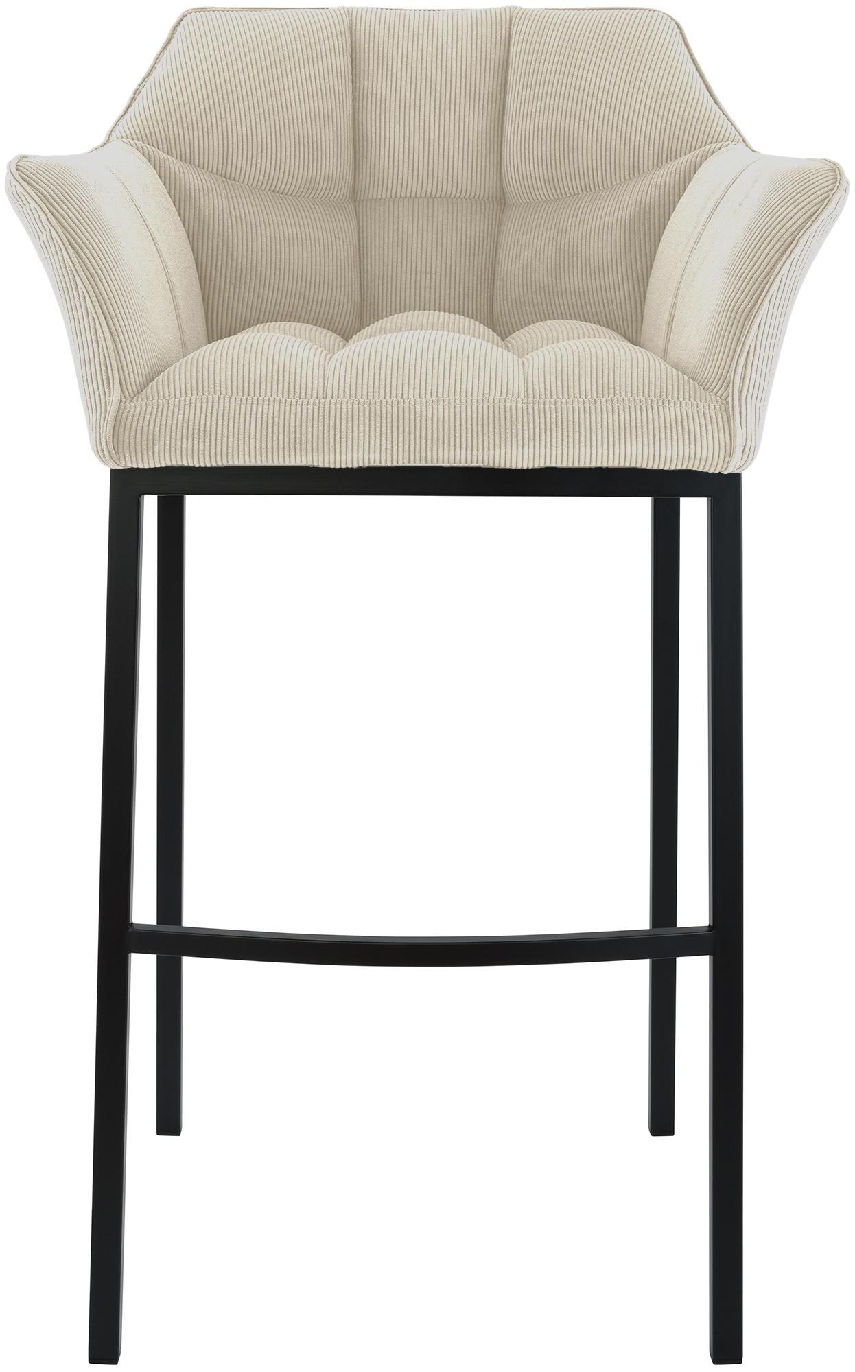 Barhocker Damaso Cord mit Vierfußgestell