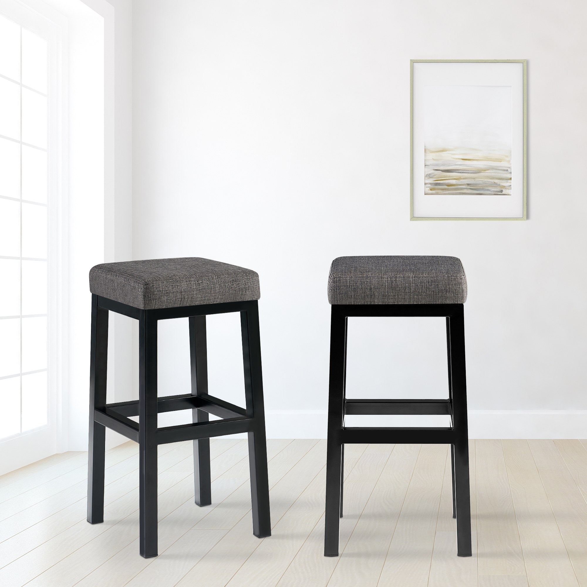 Barhocker Taylor Stoffbezug Sitzhöhe 78 cm Metallgestell schwarz