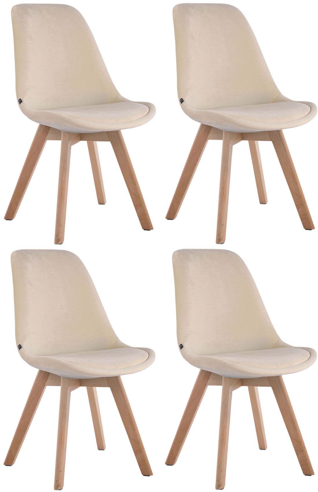 4er Set Besucherstühle Borneo Samt