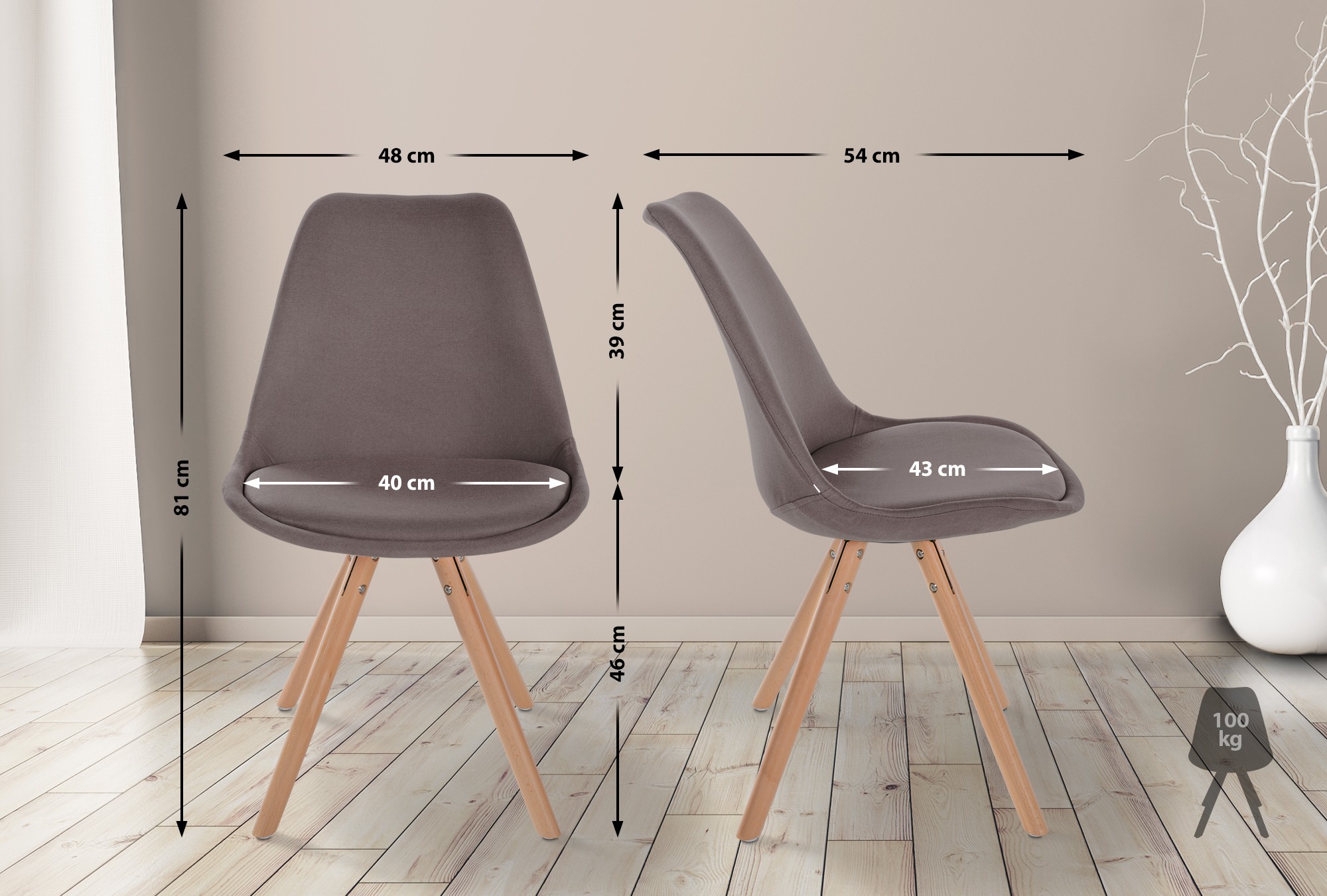 4er Set Stühle Sofia Stoff