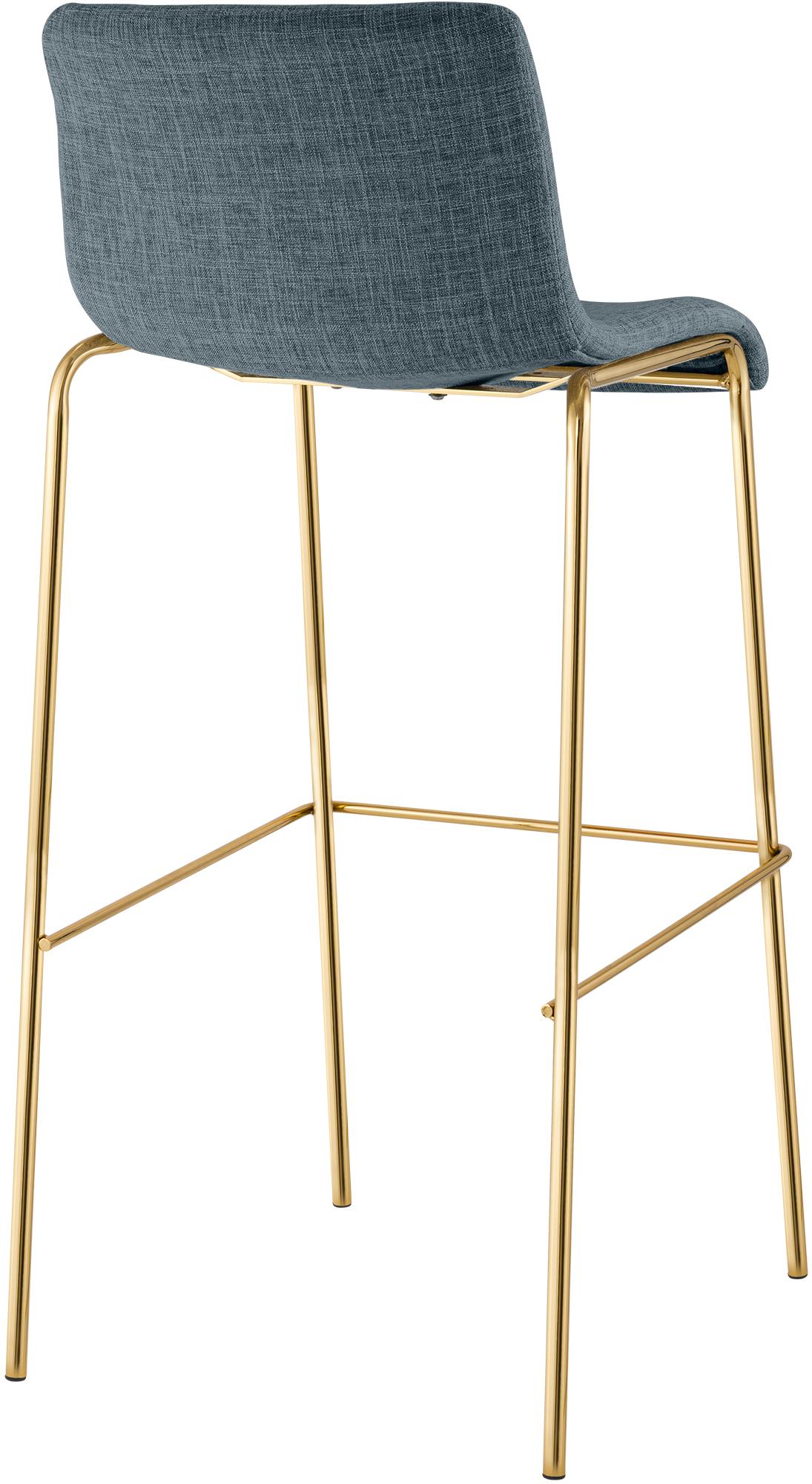 2er Set Barhocker Hover Stoff Vierfußgestell Gold