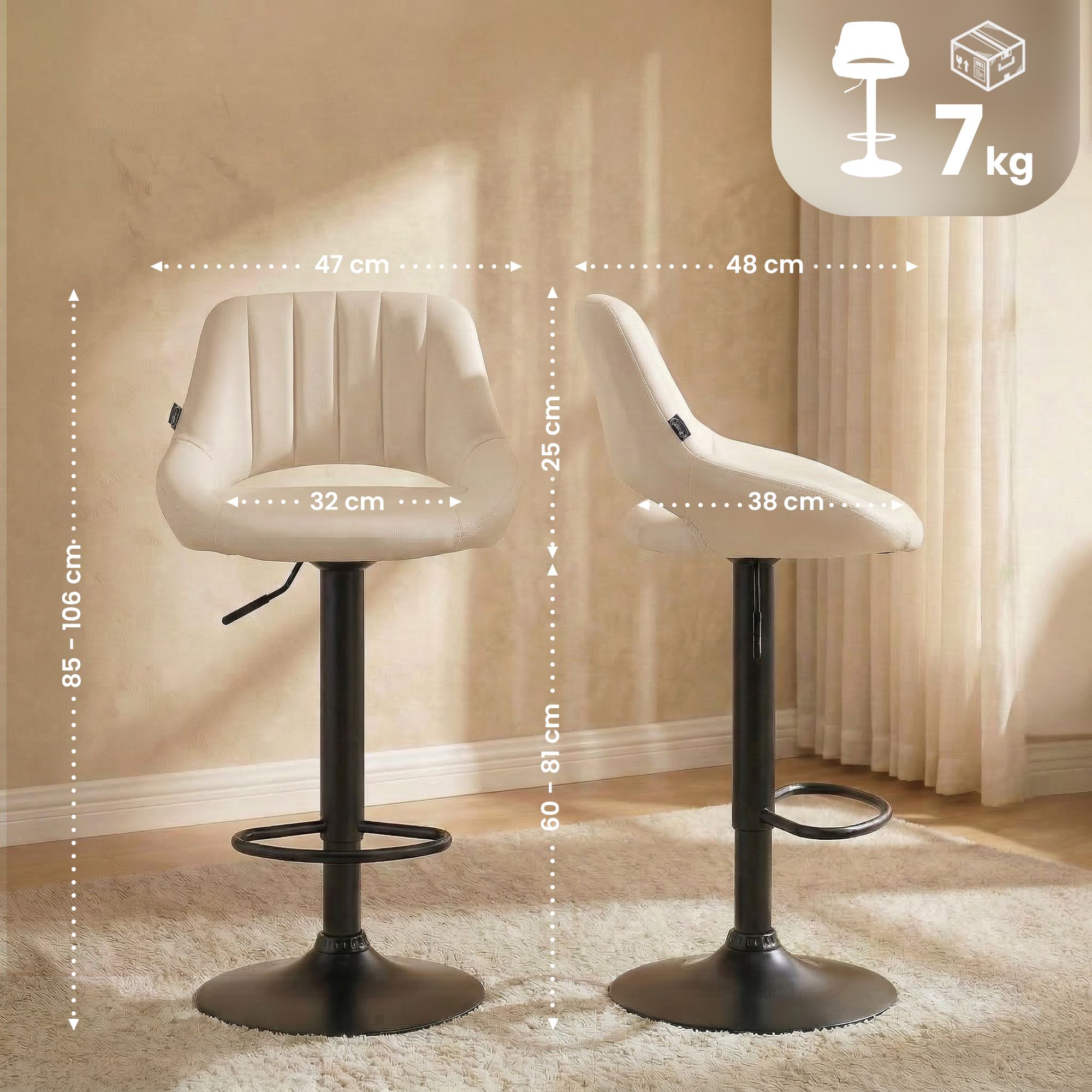 2er Set Barhocker Milet Kunstleder