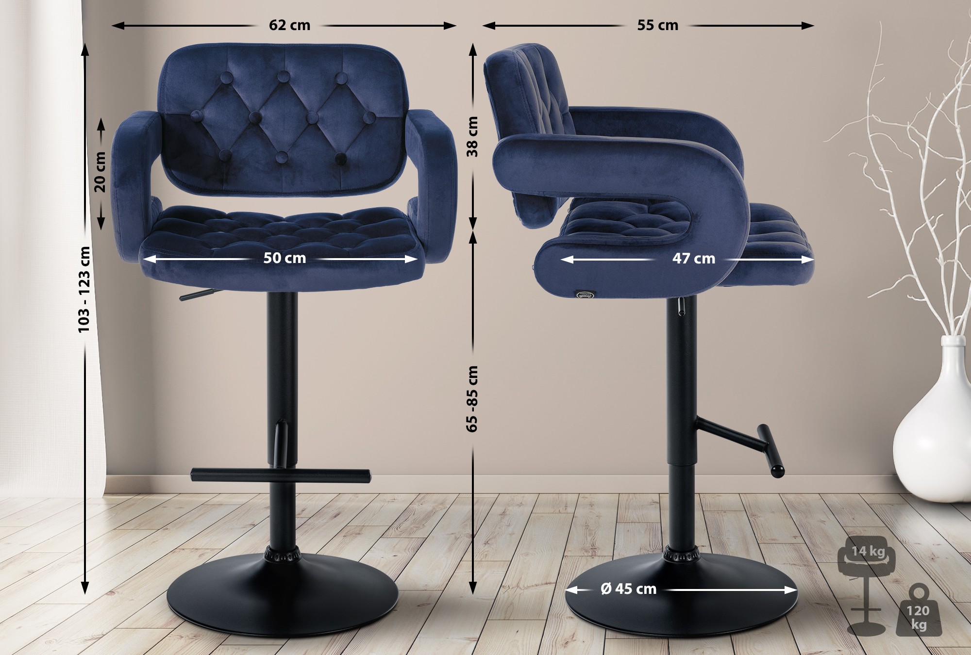 Barhocker Dublin Samt