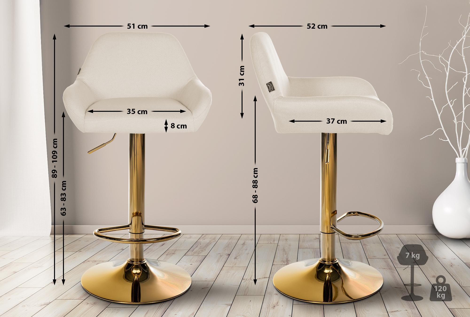 Barhocker Braga Gold Stoff