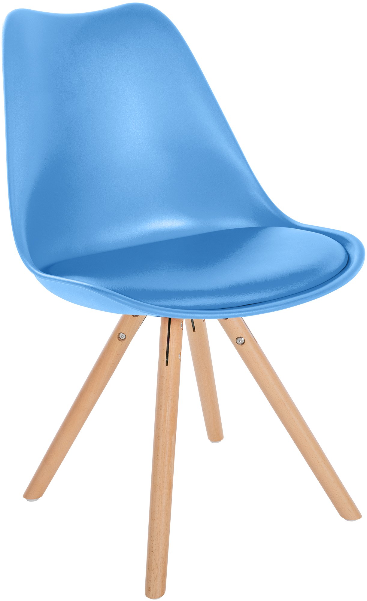 4er Set Stühle Sofia Kunststoff hellblau natura (rund)