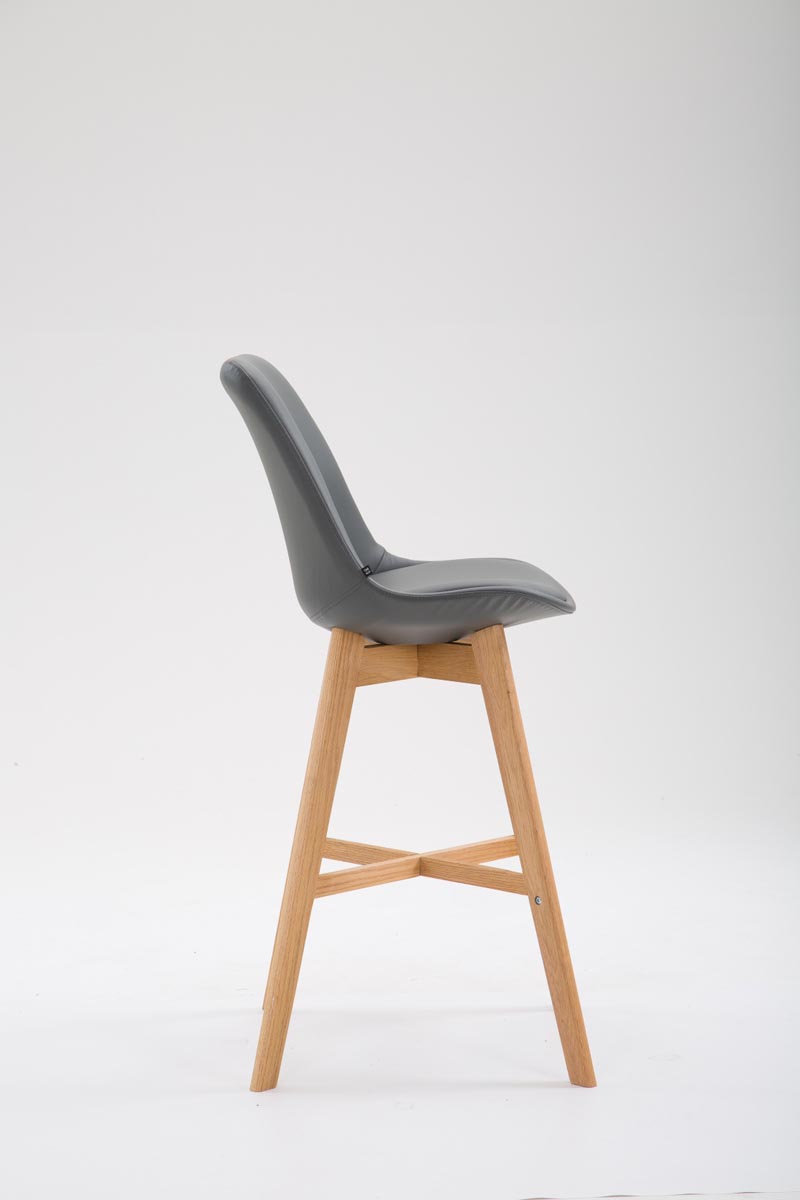 Barhocker Cannes Kunstleder grau natura