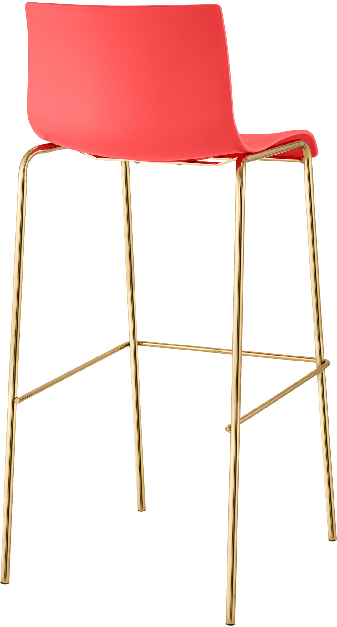 2er Set Barhocker Hover Kunststoff Vierfußgestell Gold