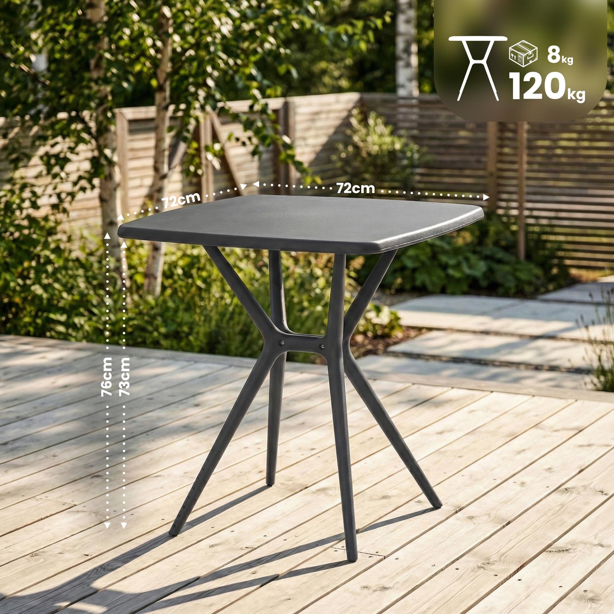 Gartentisch Becky eckig 72 x 72 cm