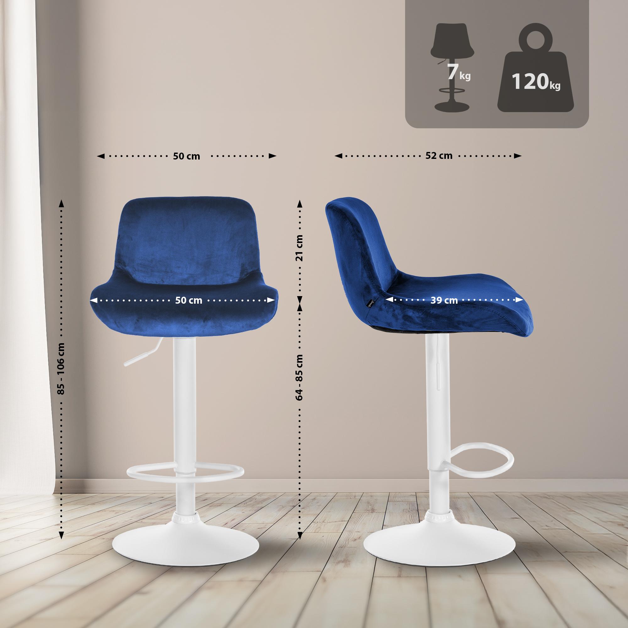 2er Set Barhocker Solon Weiß