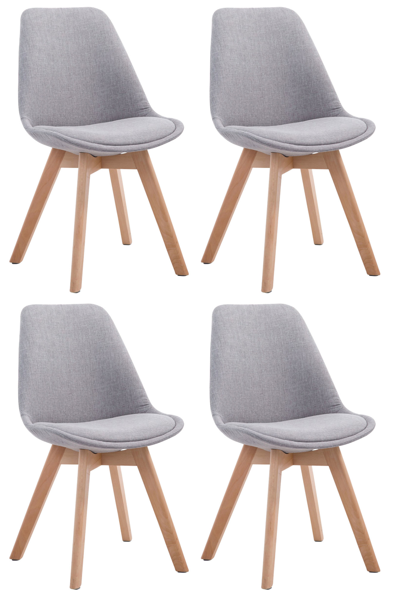 4er Set Besucherstühle Borneo V2 Stoff