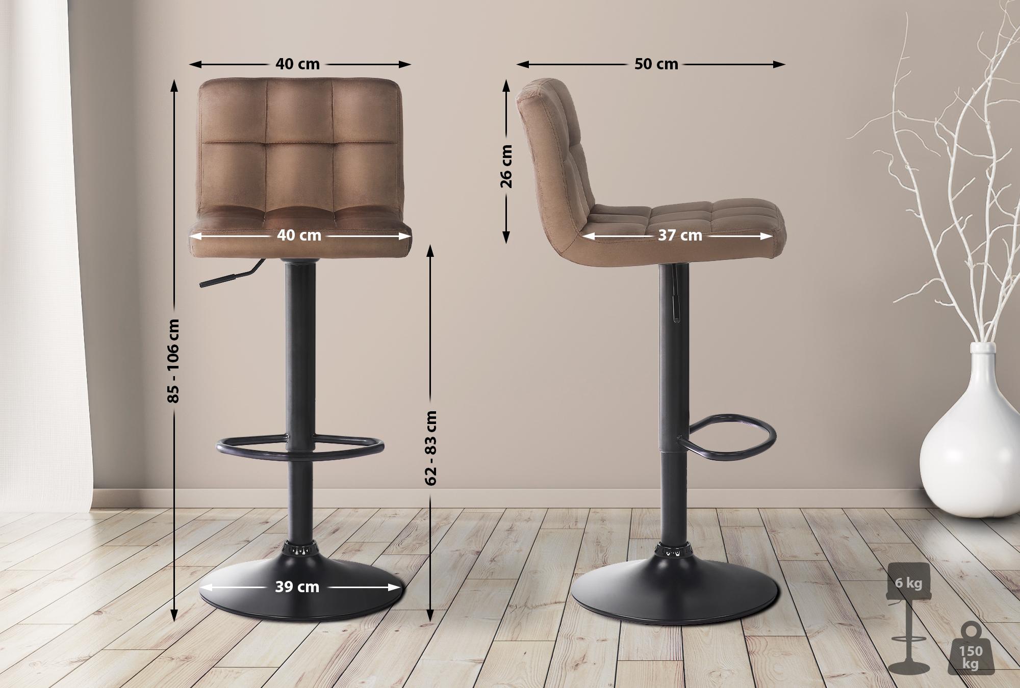 4er Set Barhocker Feni Samt