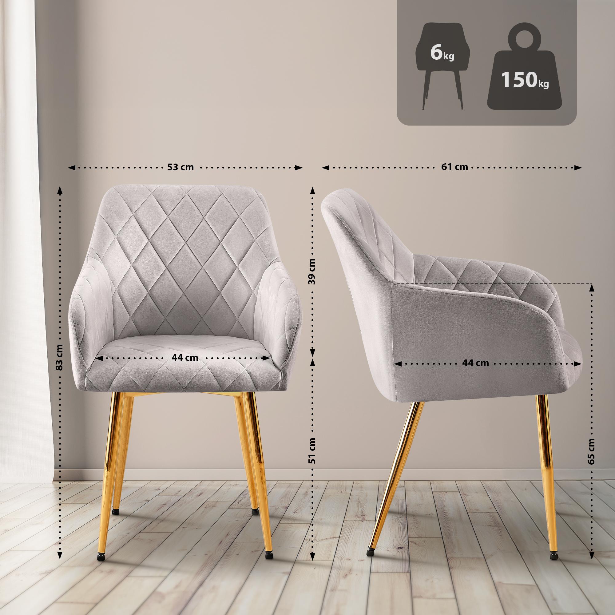2er Set Esszimmerstühle Monett Samt