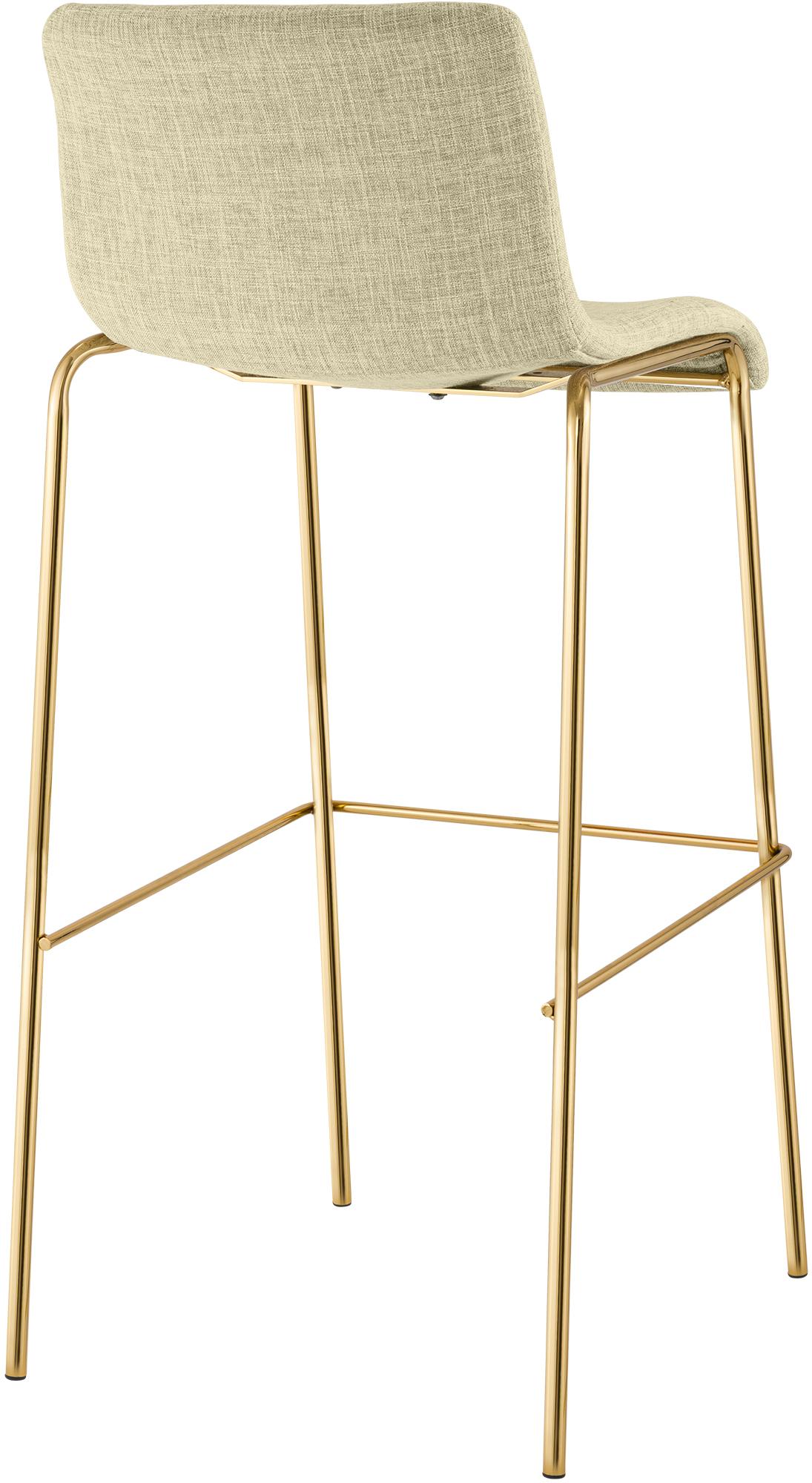 Barhocker Hover Stoff Vierfußgestell Gold