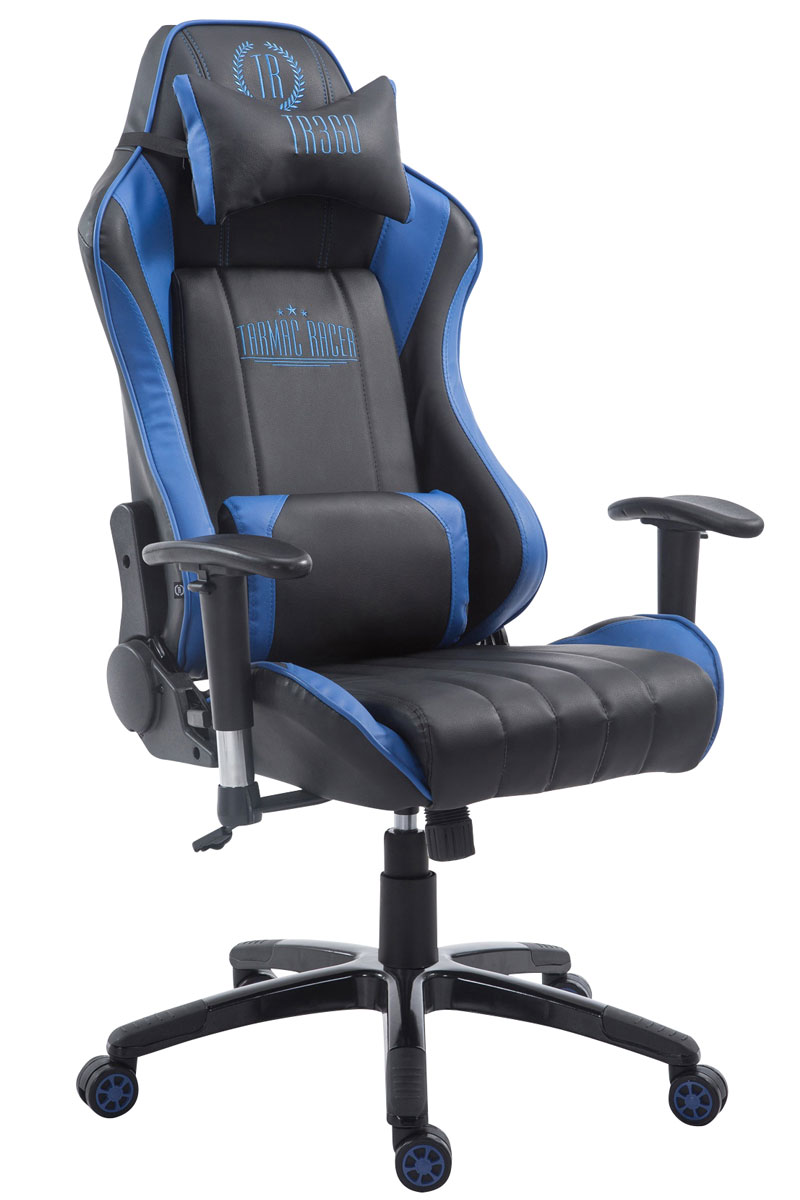 Racing Gaming Bürostuhl XL Shift Kunstleder mit/ohne Fußablage schwarz/blau ohne Fußablage