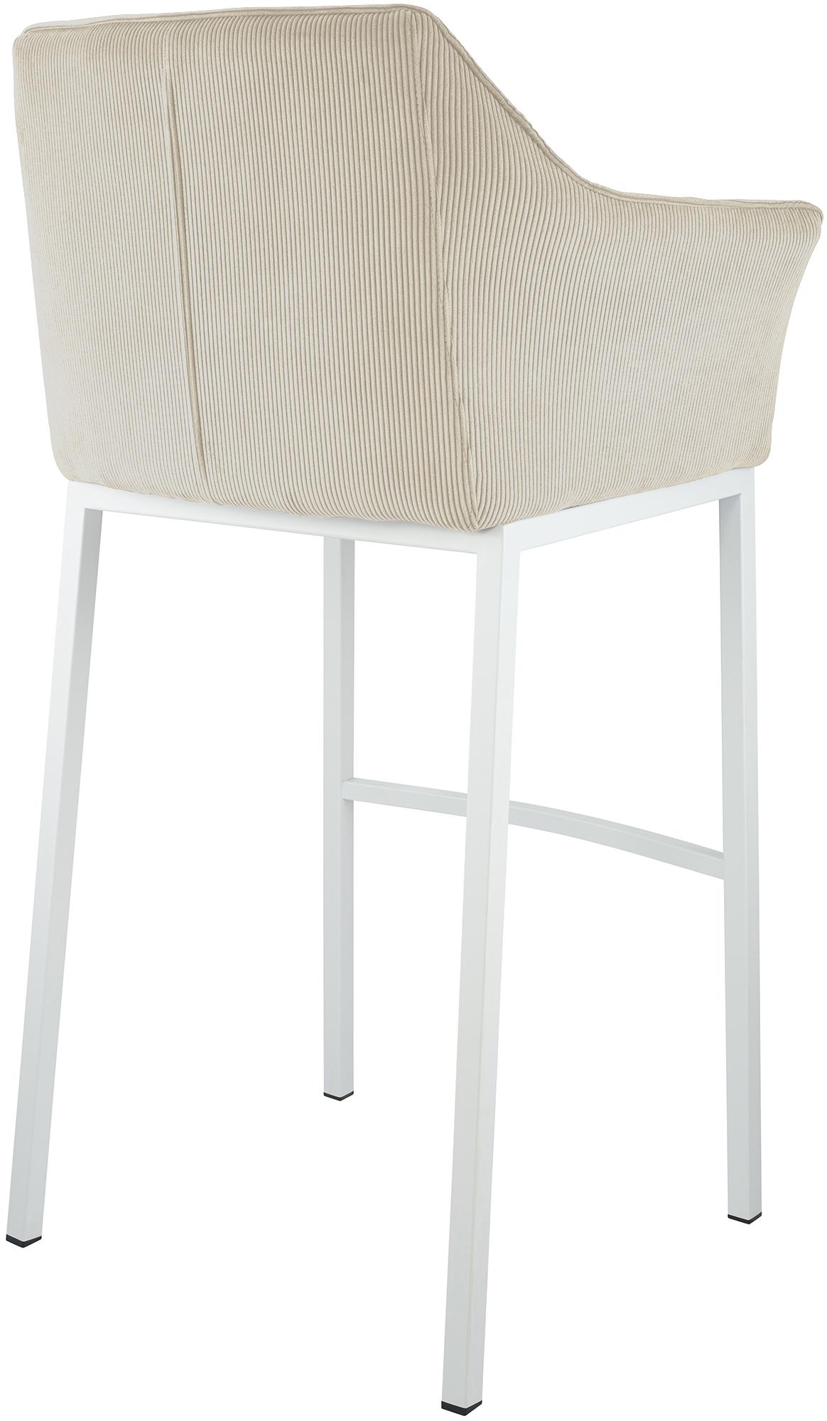 Barhocker Damaso Cord mit Vierfußgestell