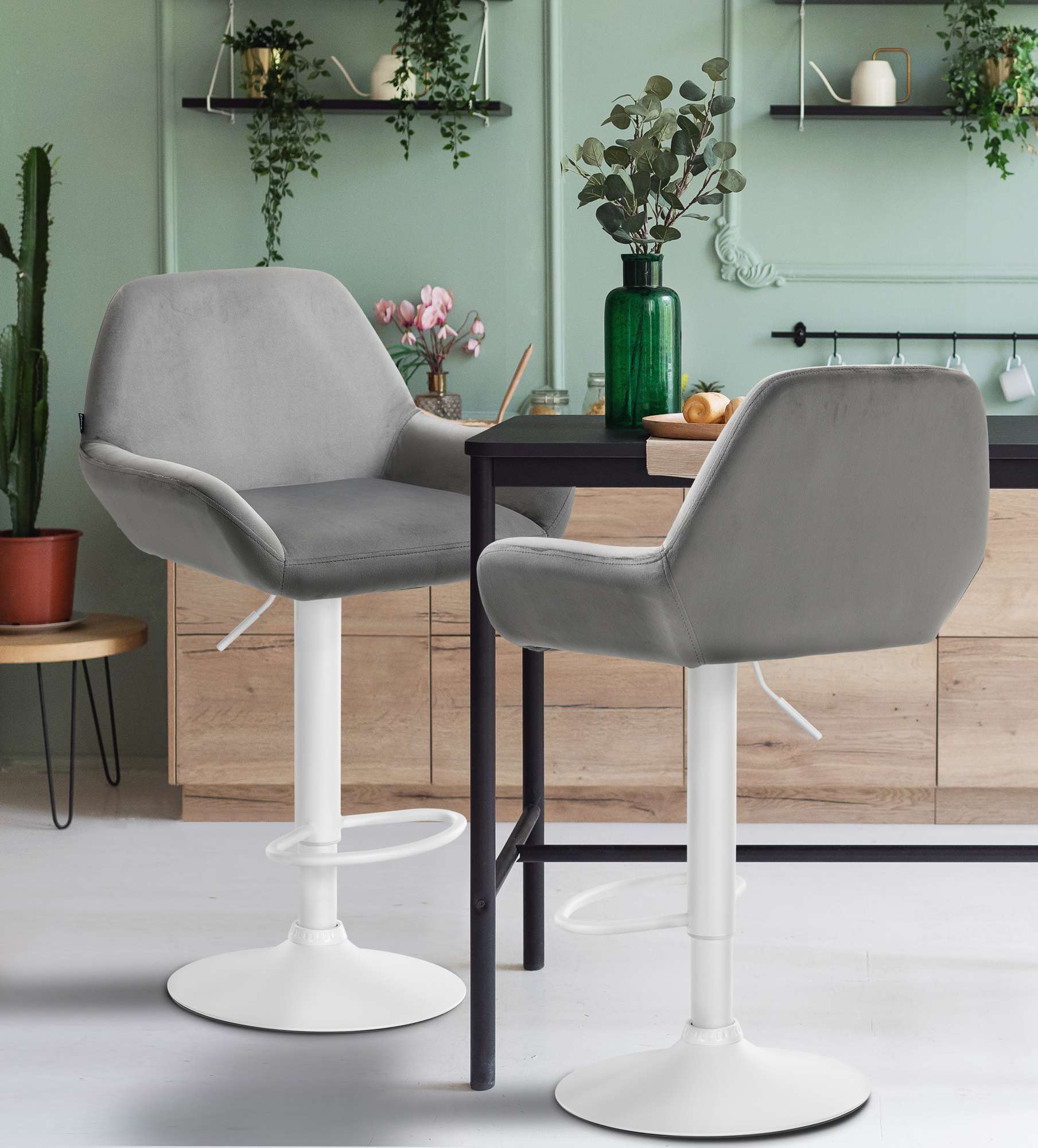 2er Set Barhocker Braga Samt