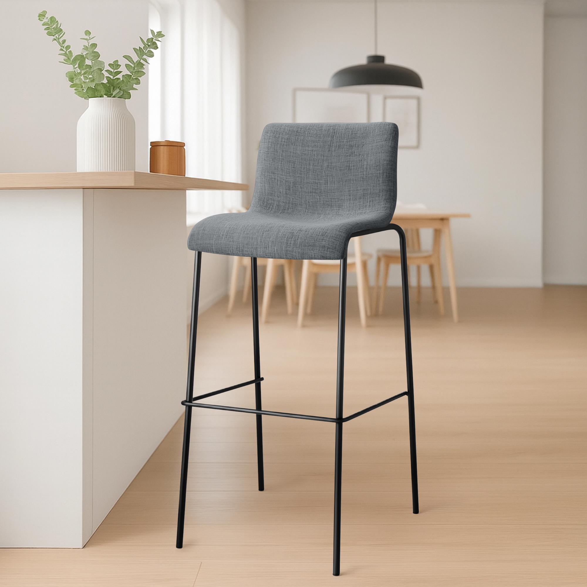 2er Set Barhocker Hover Stoff Vierfußgestell