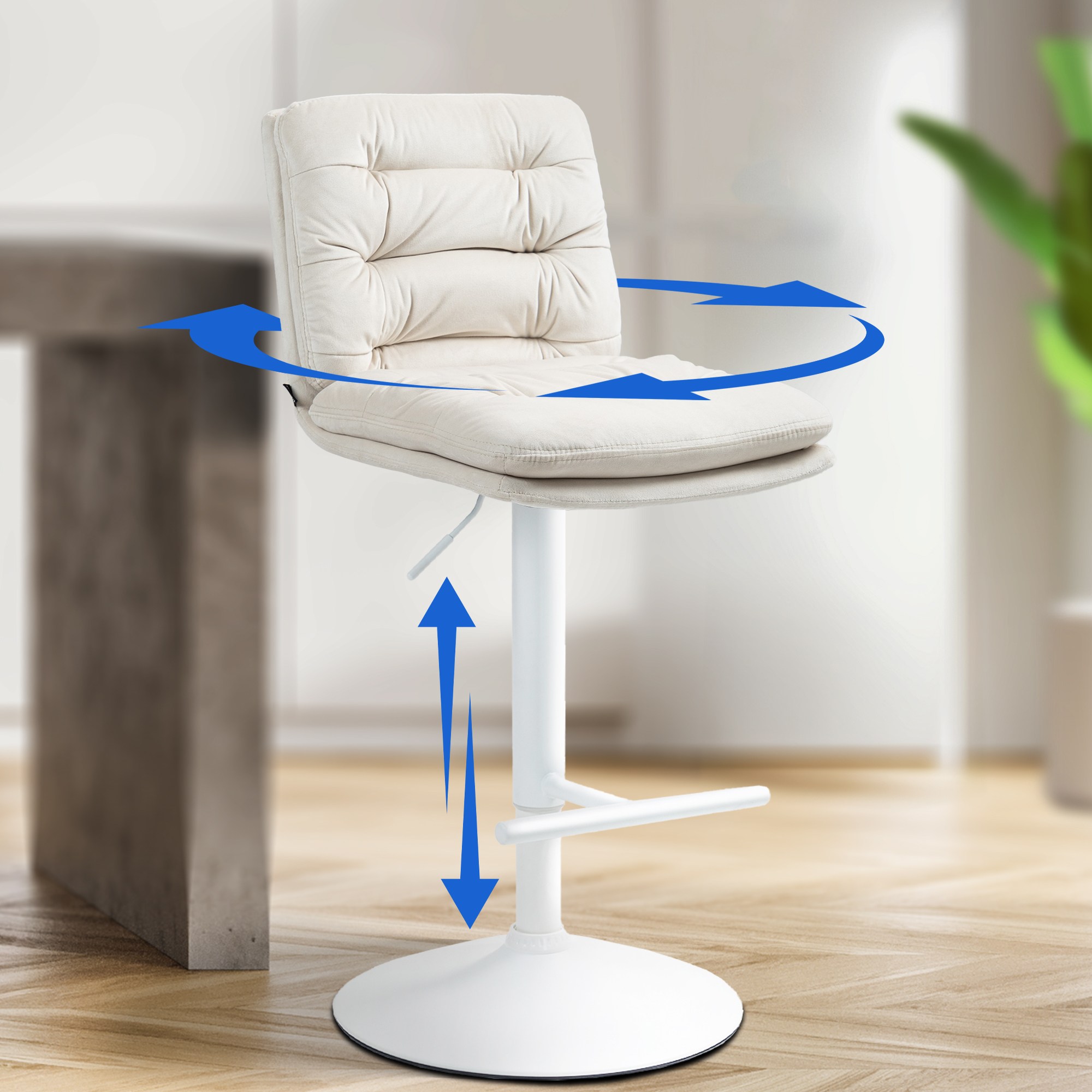 2er Set Barhocker Damar Samt