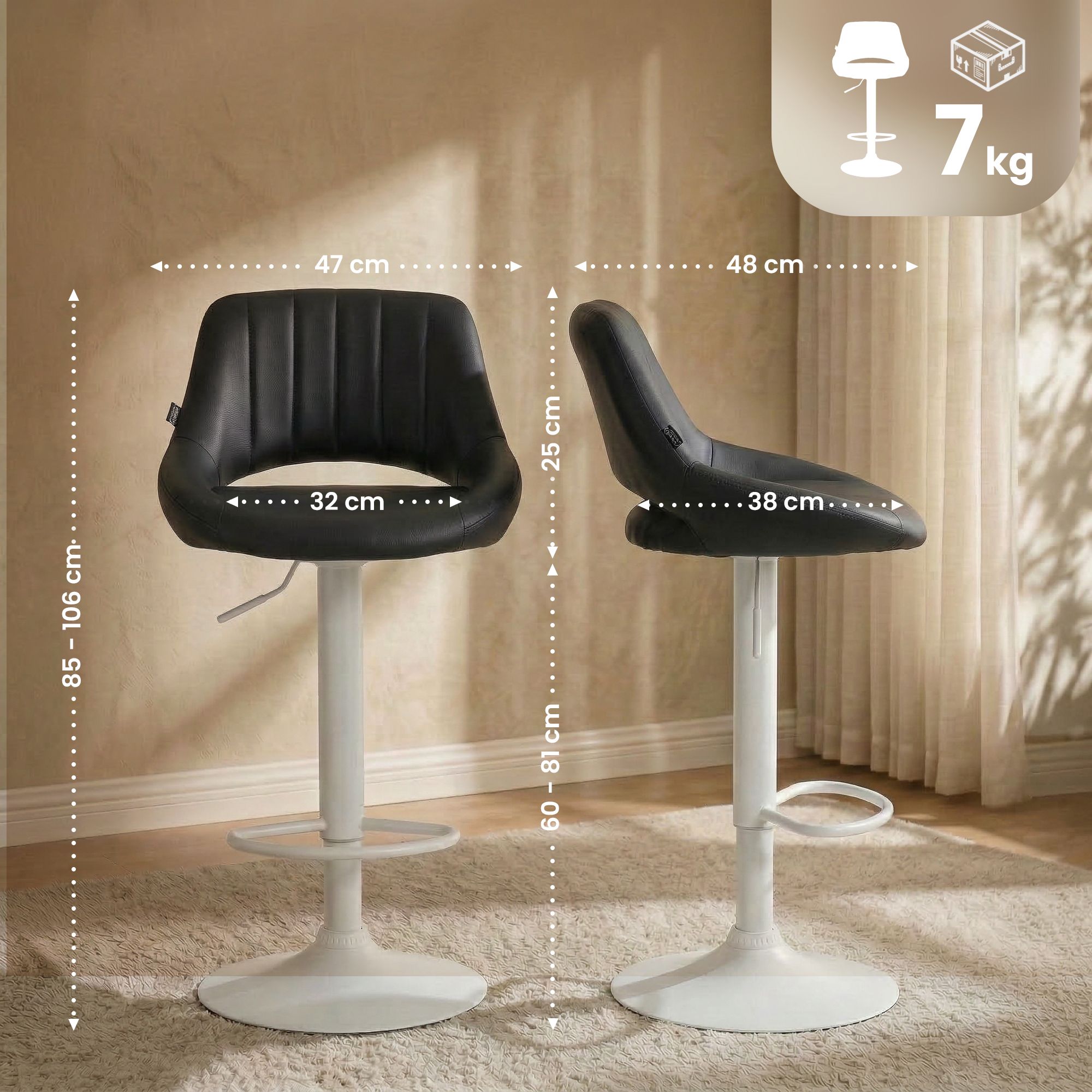 2er Set Barhocker Milet Kunstleder