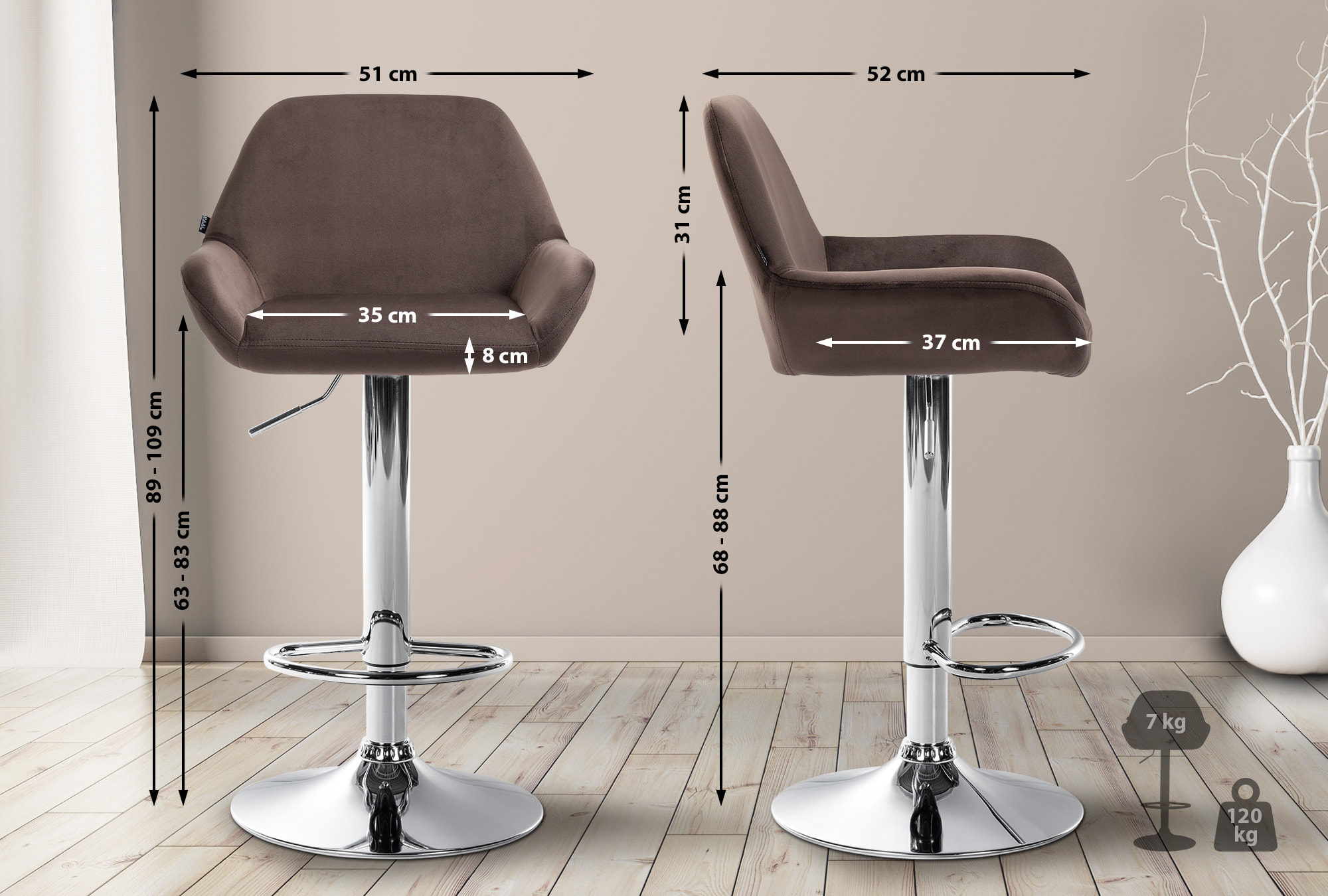 Barhocker Braga Samt