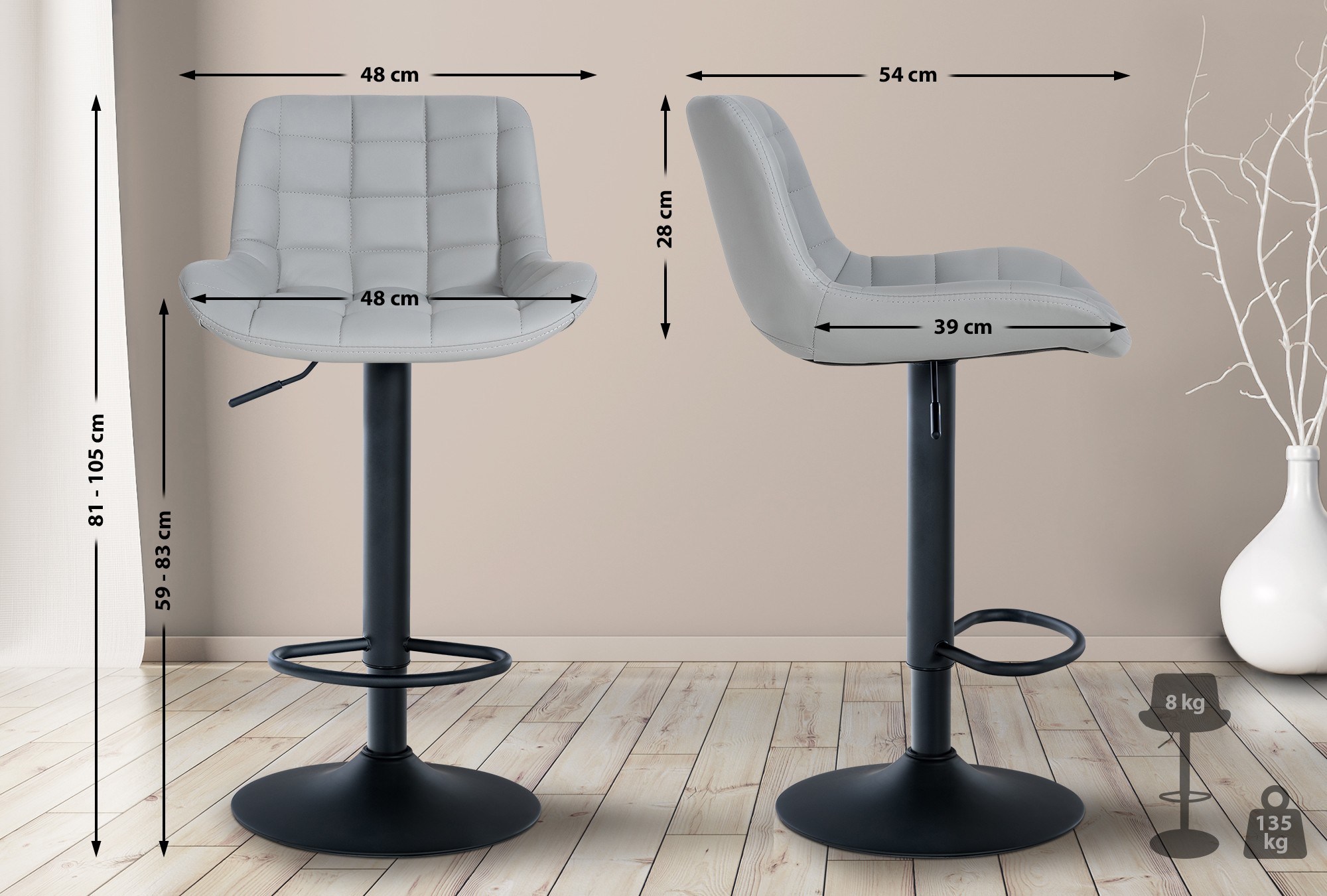 2er Set Barhocker Tover