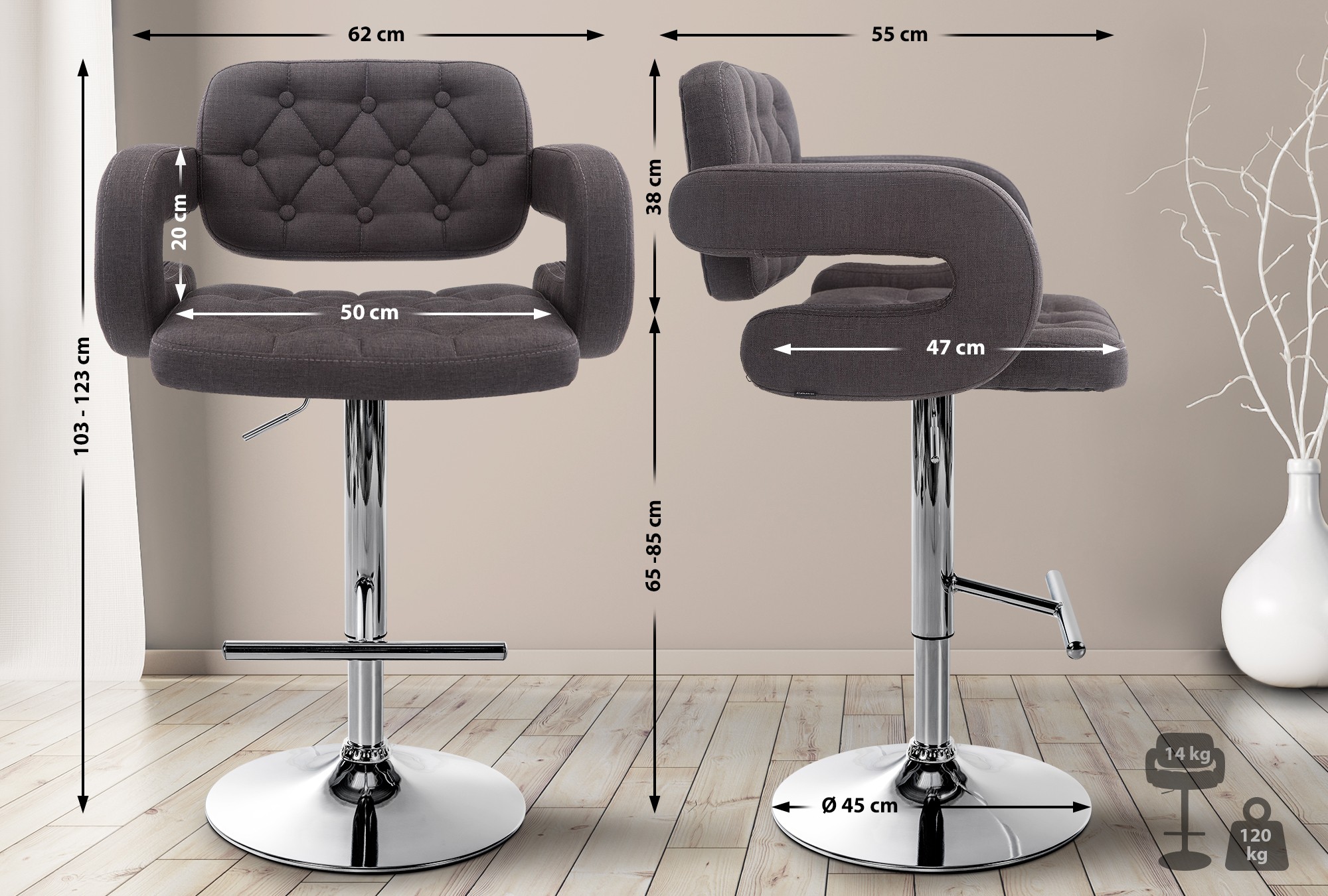 Barhocker Dublin Stoff