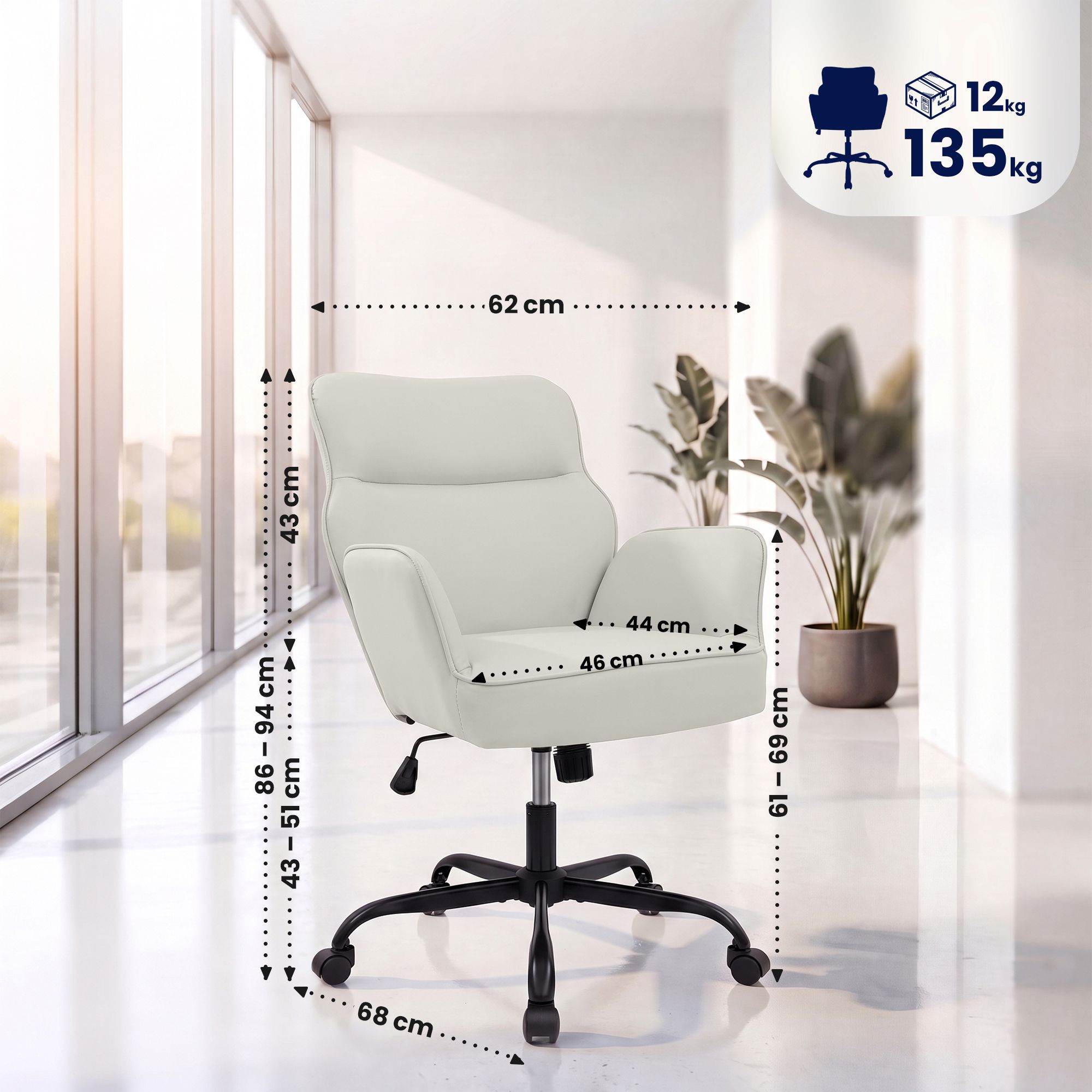 Bürostuhl Amado Lederoptik