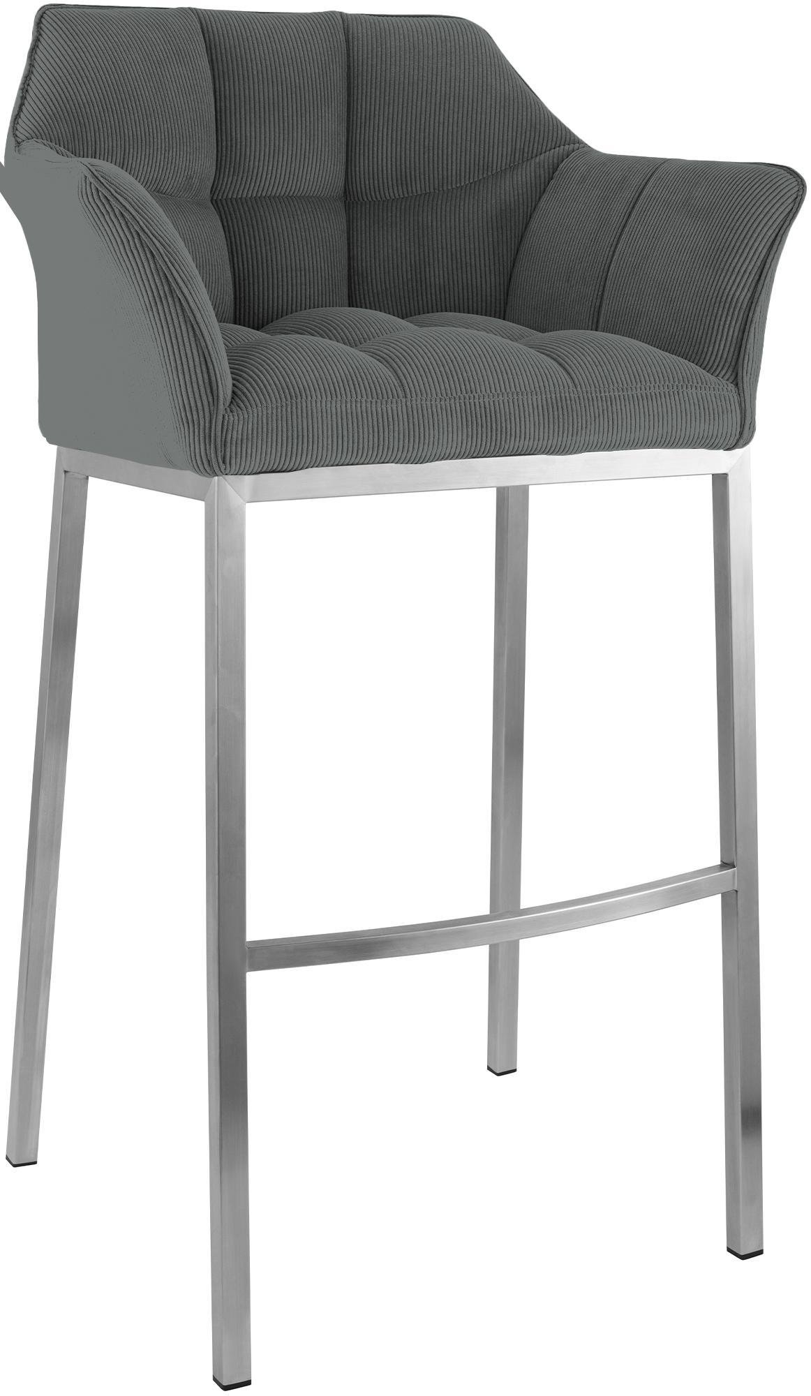 Barhocker Damaso Cord mit Vierfußgestell