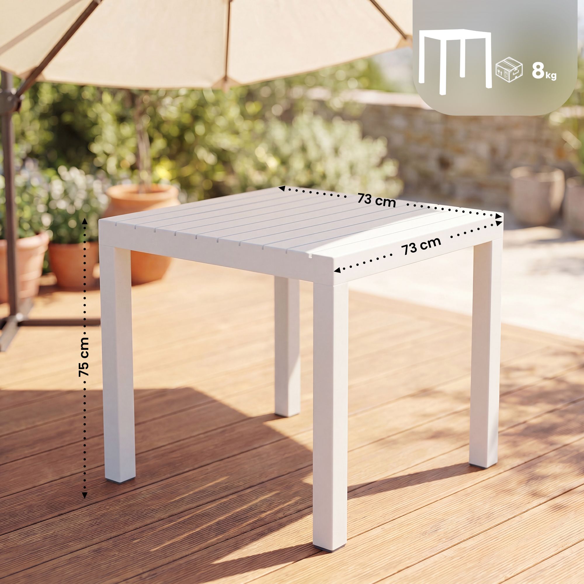 Gartentisch Kato 73 x 73 cm