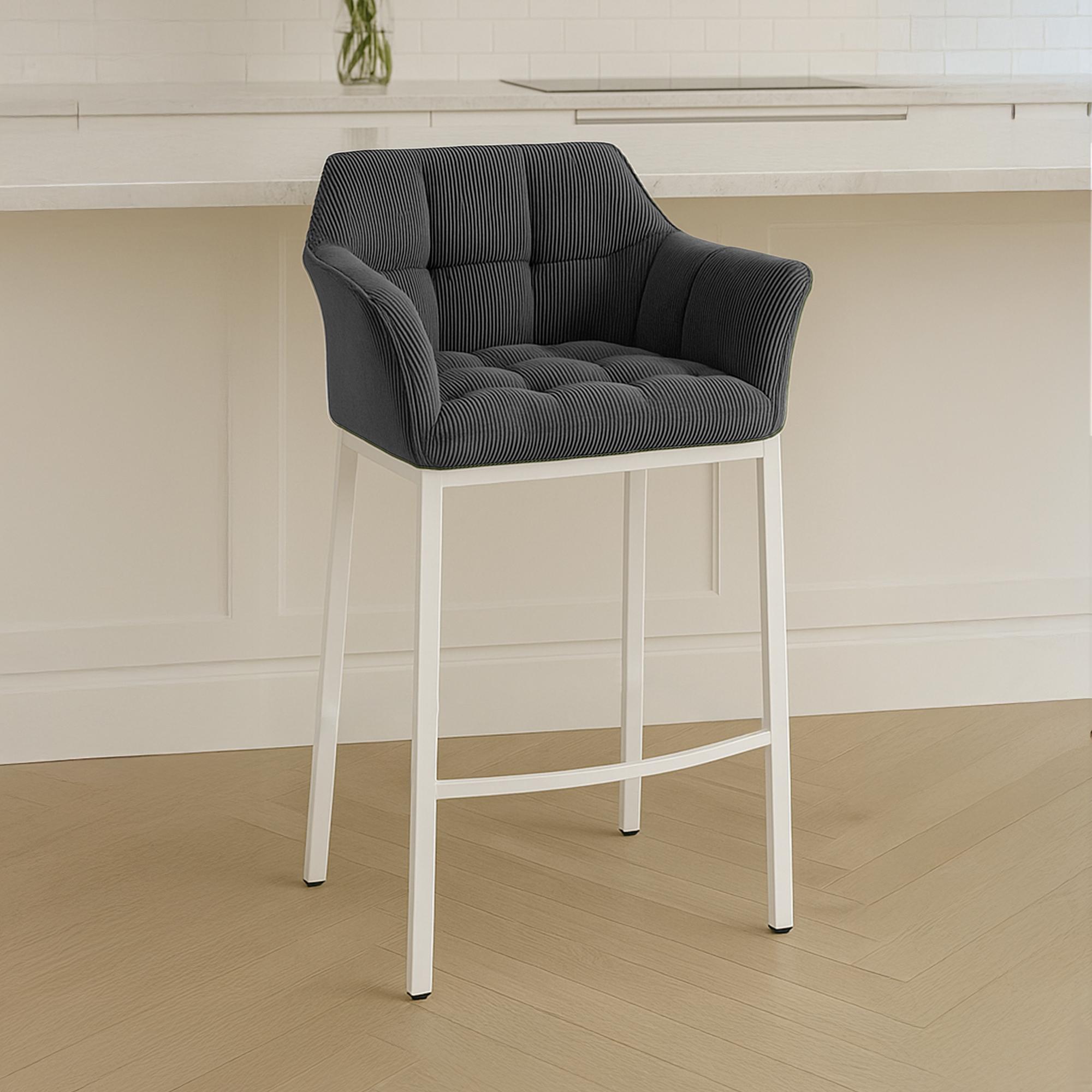 Barhocker Damaso Cord mit Vierfußgestell