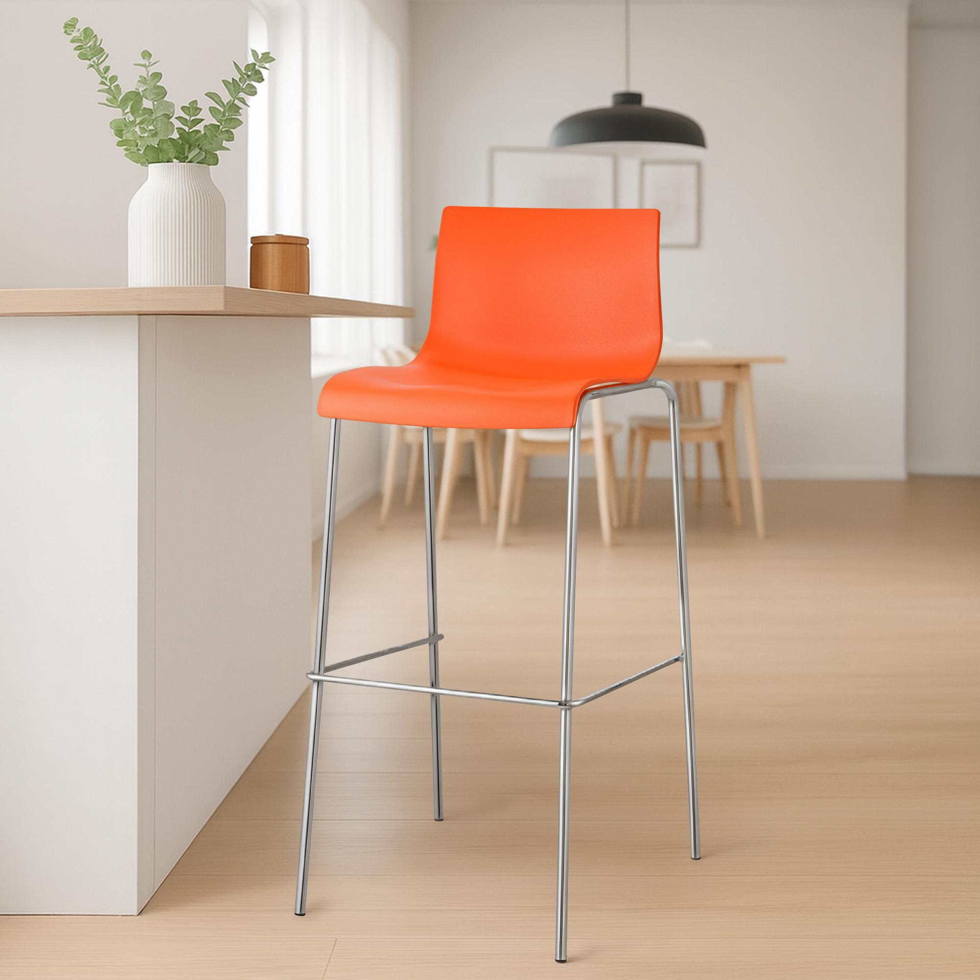 2er Set Barhocker Hover Kunststoff 4-Fuß Gestell
