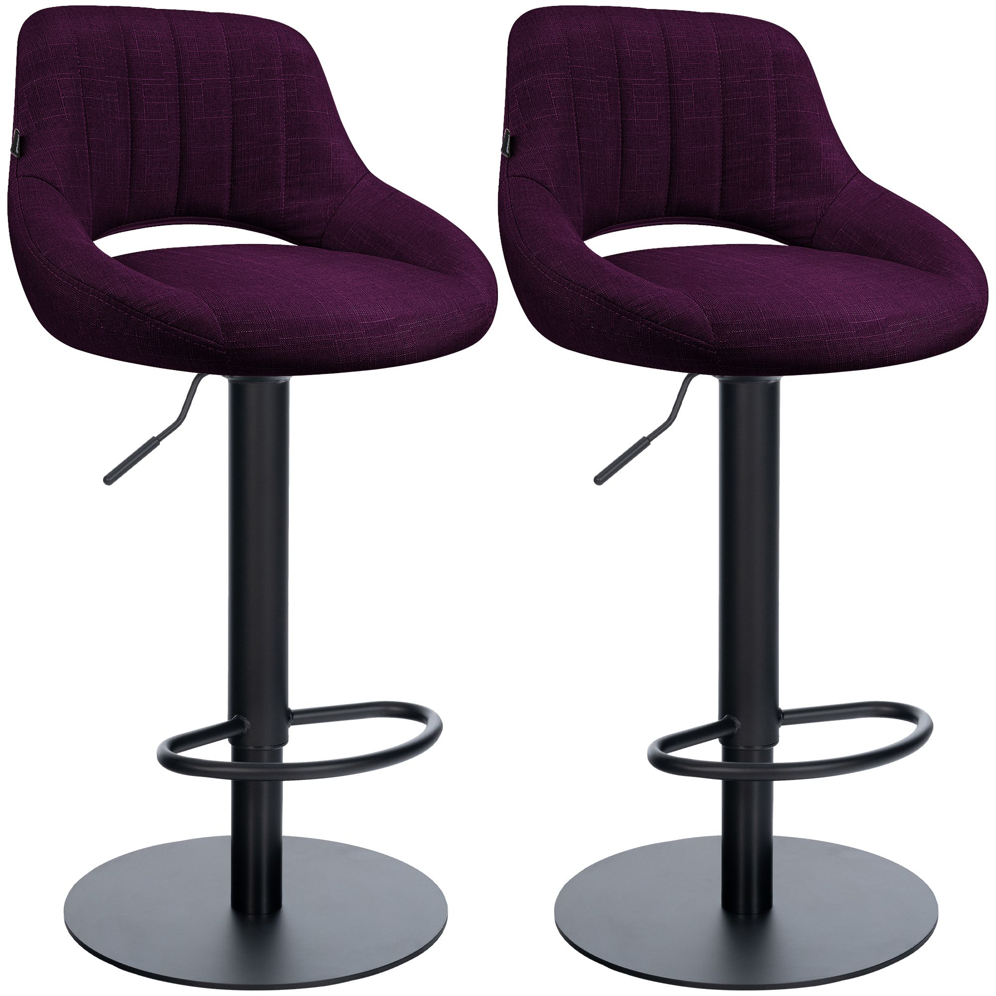 2er Set Barhocker Milet Schwarz mit extra schweren Standfüßen