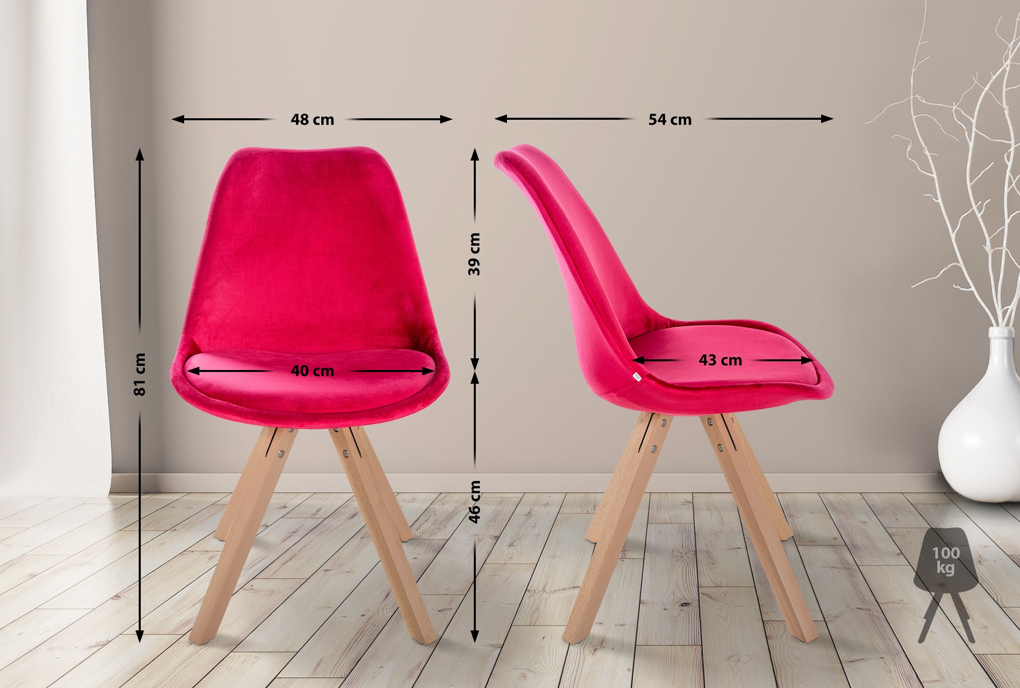 4er Set Stühle Sofia Samt