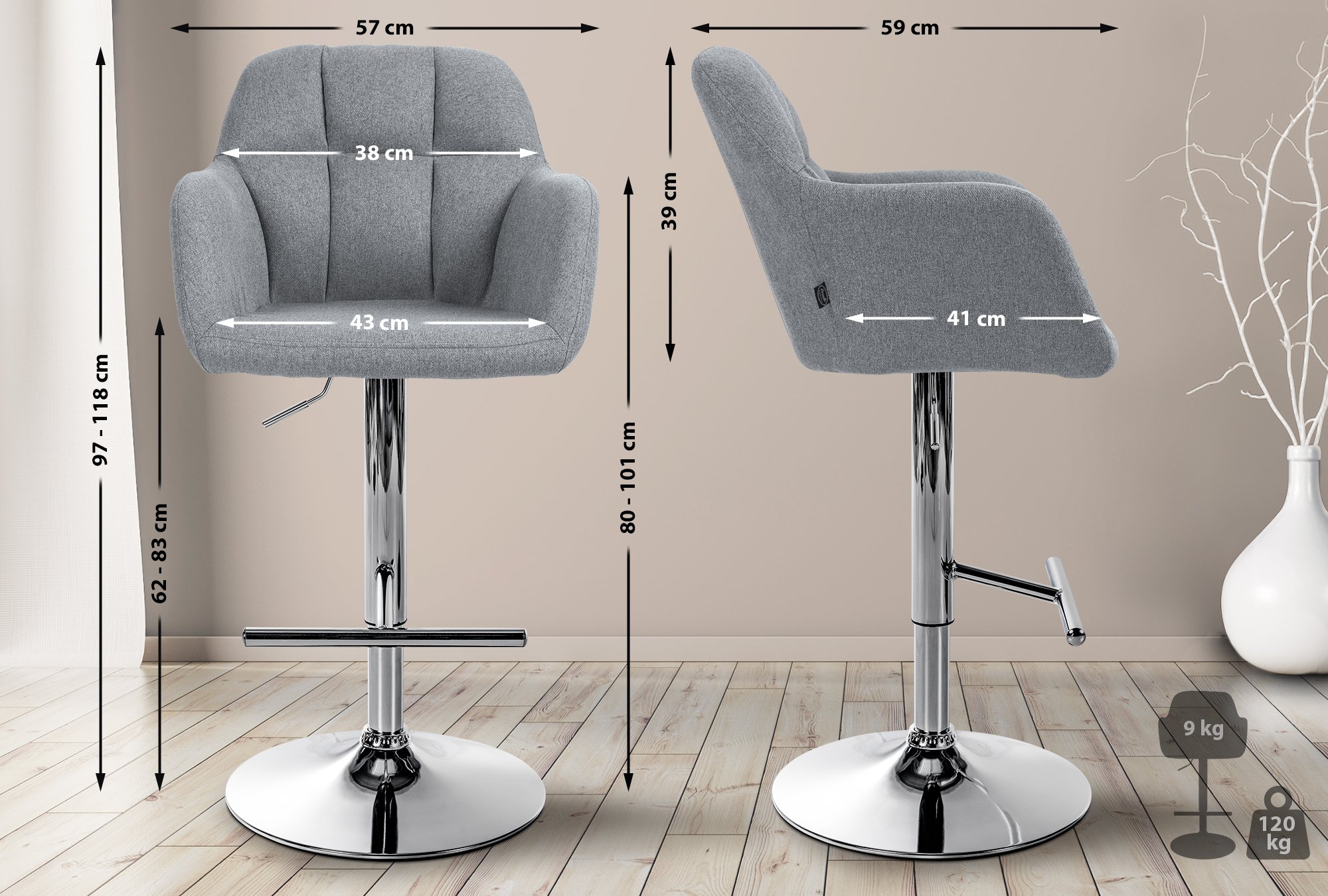 Barhocker Natoma Stoff