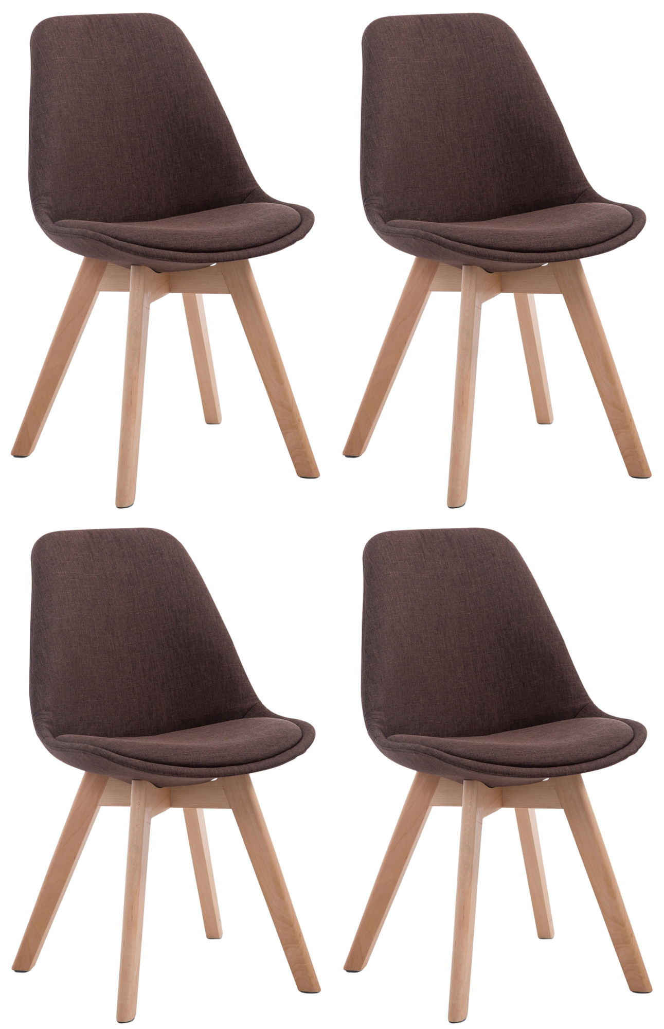 4er Set Besucherstühle Borneo V2 Stoff