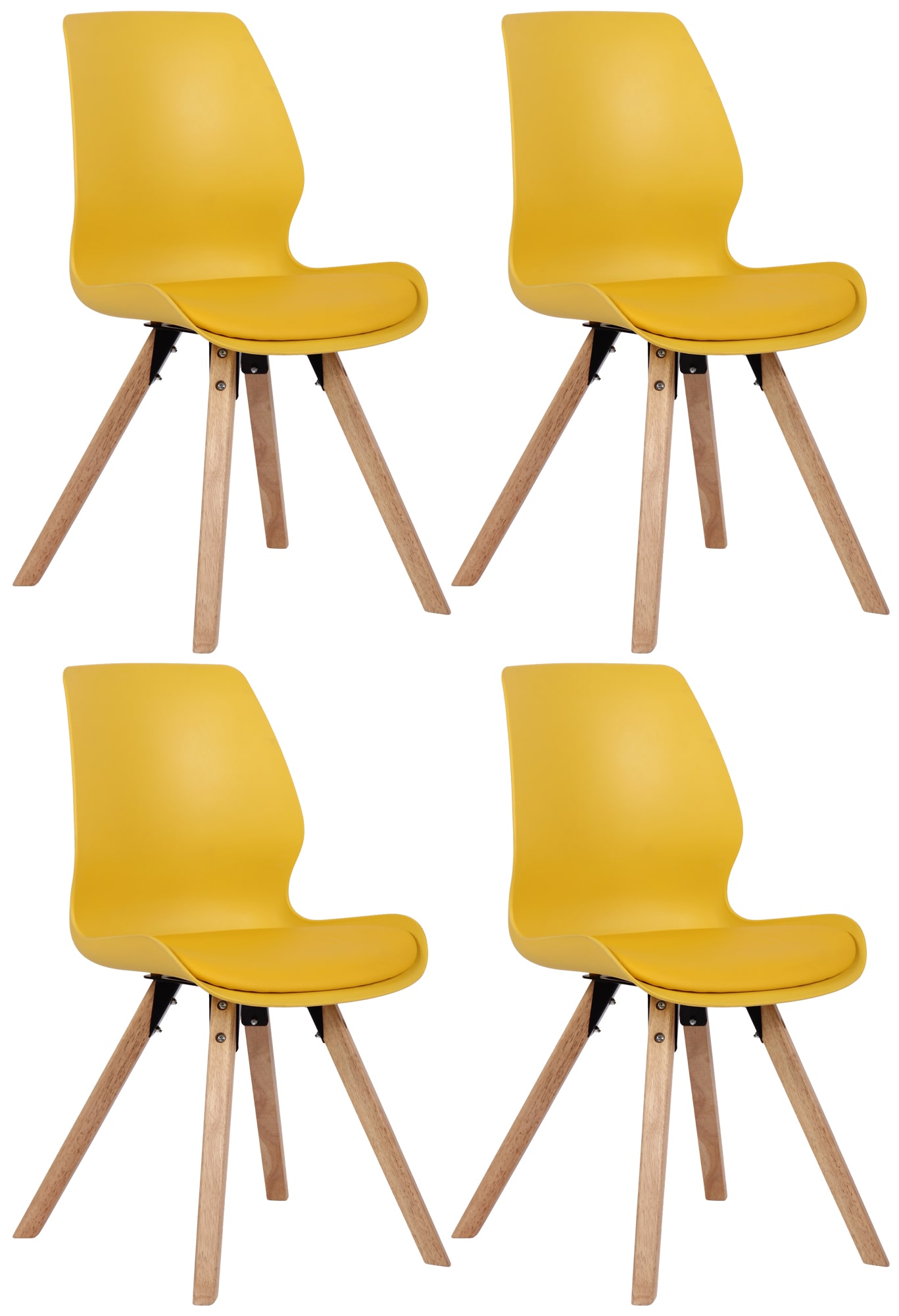 4er Set Stuhl Luna gelb Kunststoff