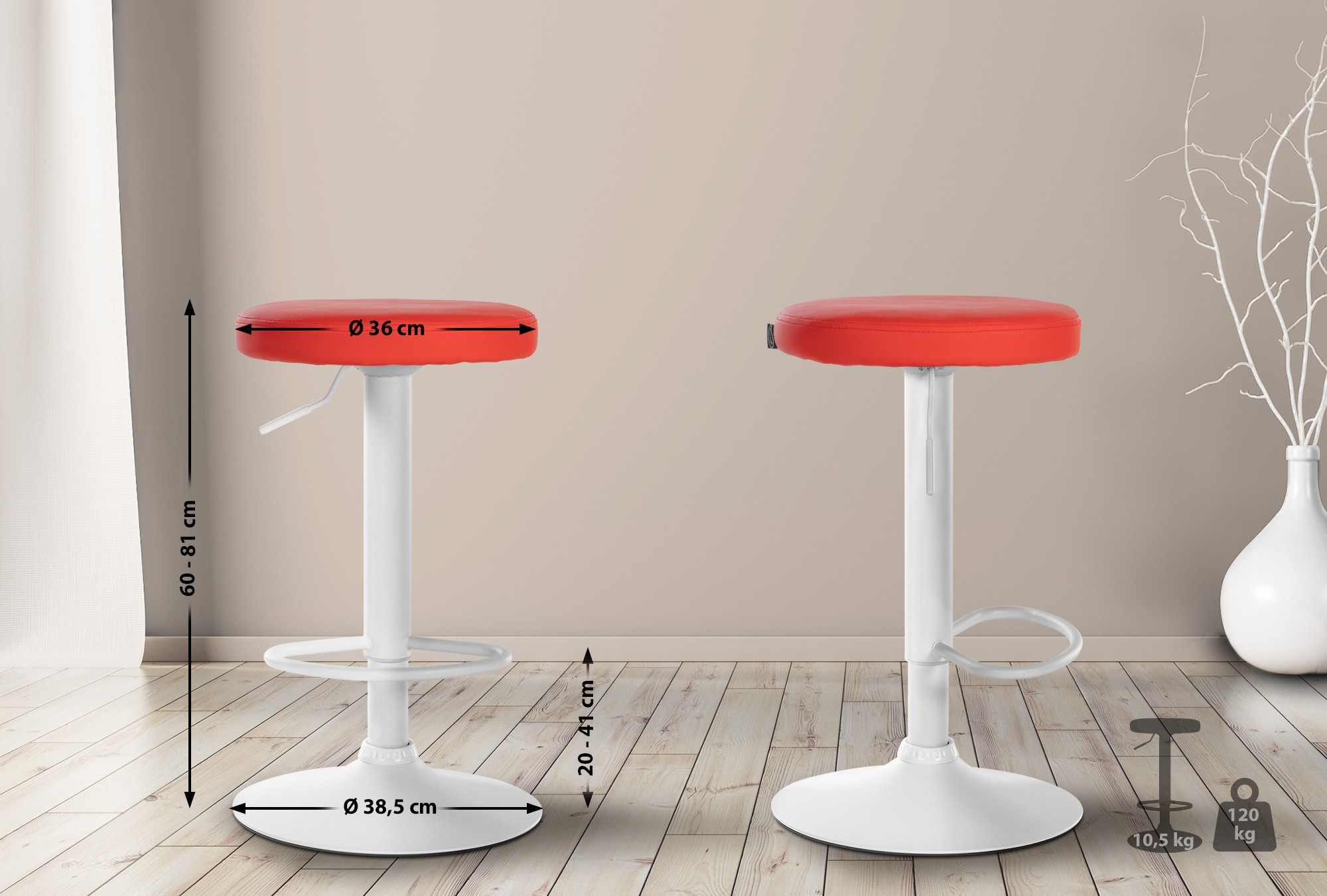 2er Set Barhocker Ponte Kunstleder