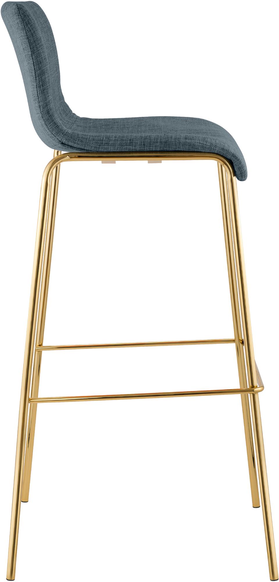 Barhocker Hover Stoff Vierfußgestell Gold