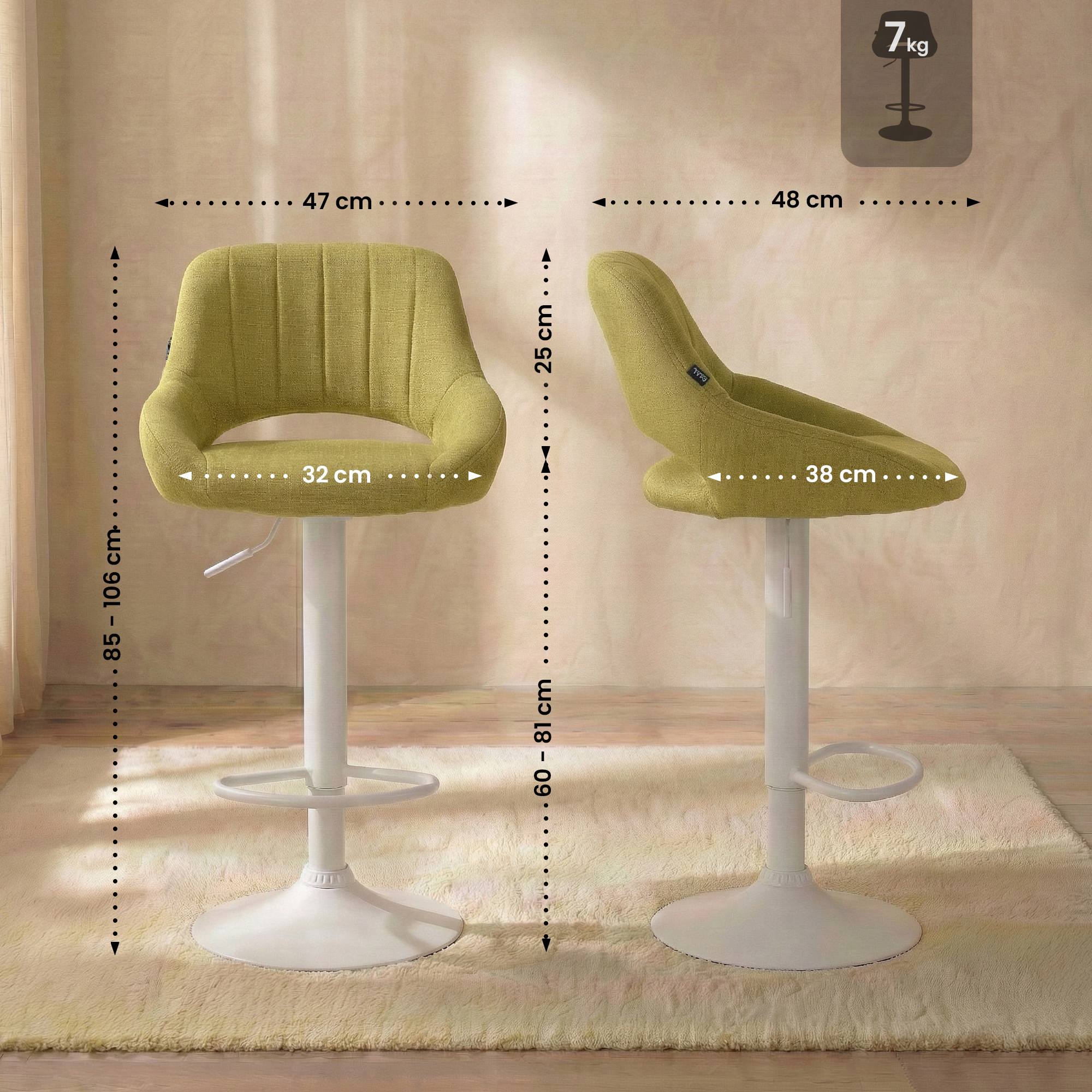 2er Set Barhocker Milet Stoff