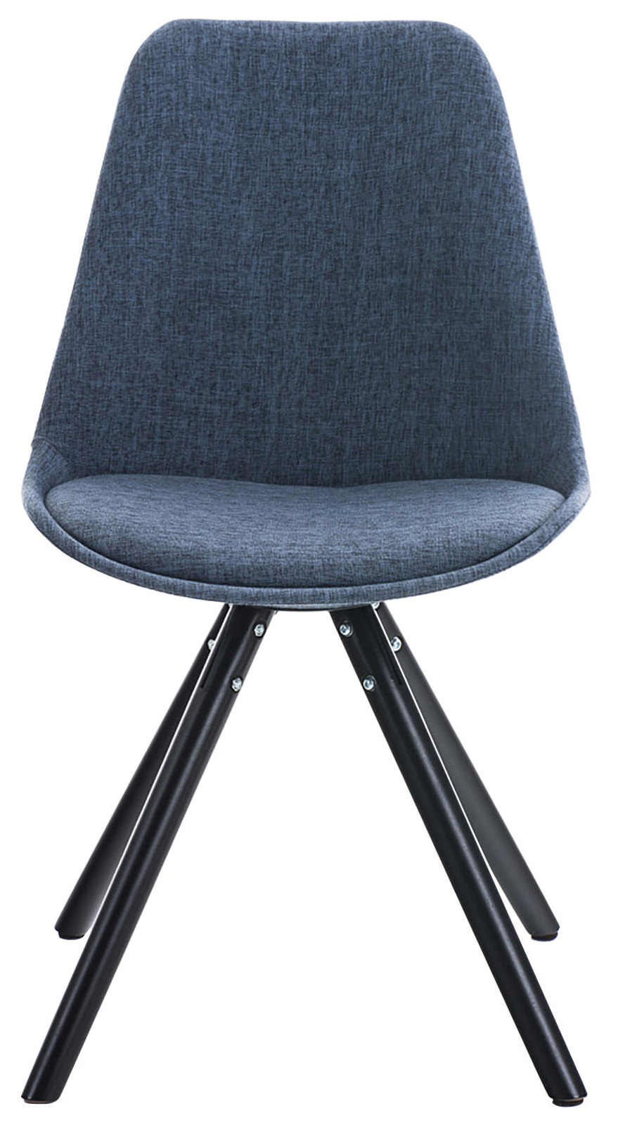 4er Set Stühle Pegleg Stoff Rund blau schwarz