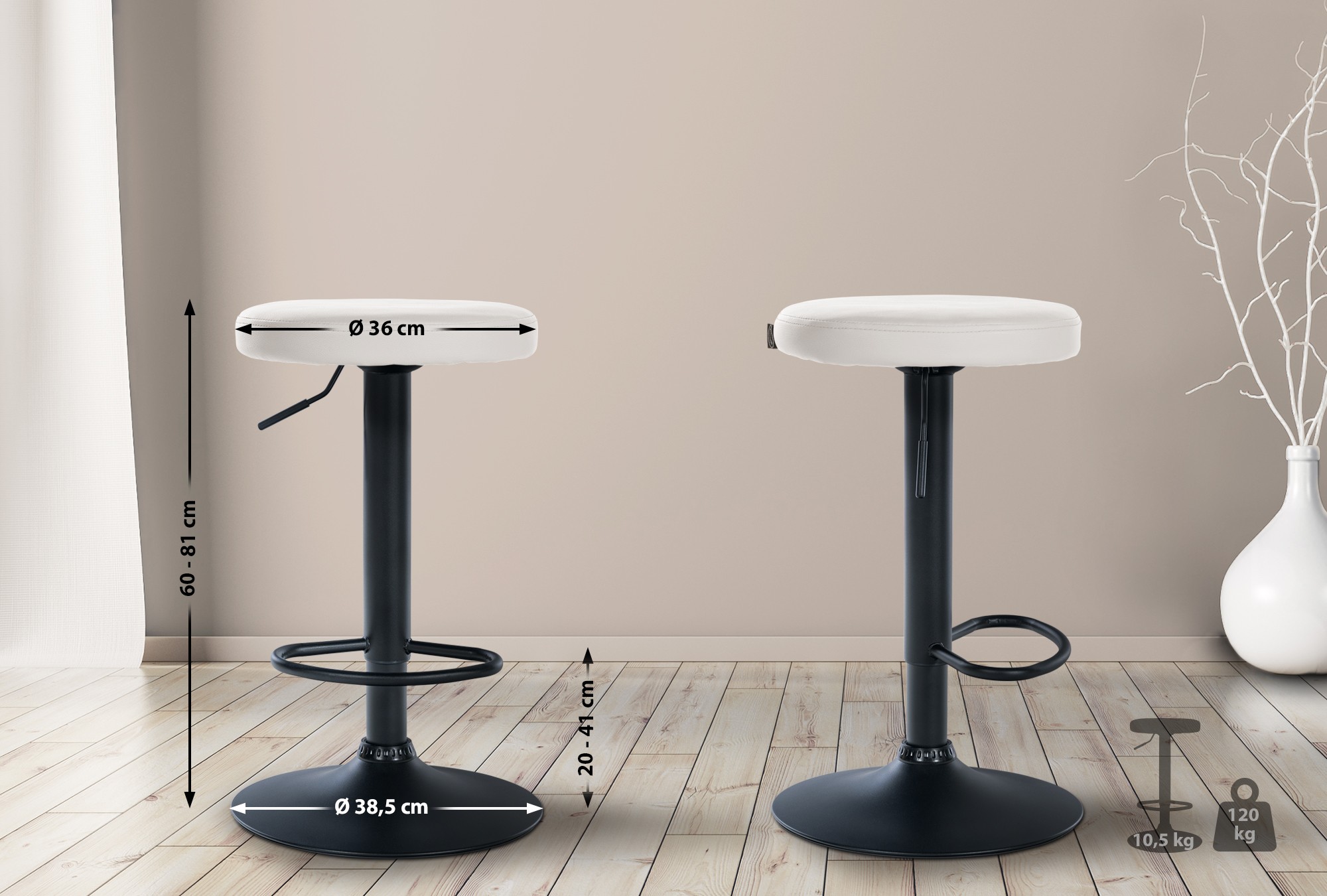 2er Set Barhocker Ponte Kunstleder