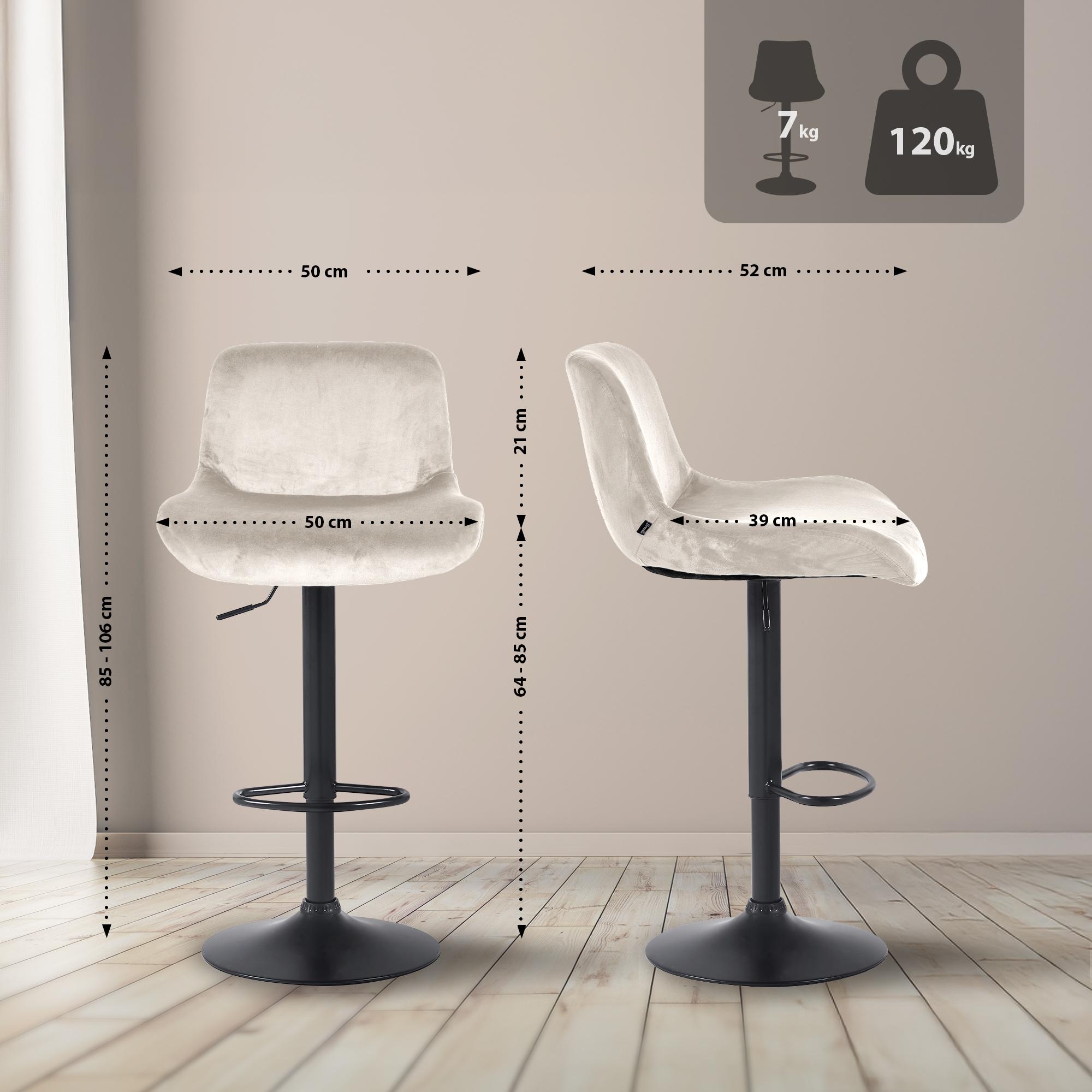 2er Set Barhocker Solon Schwarz