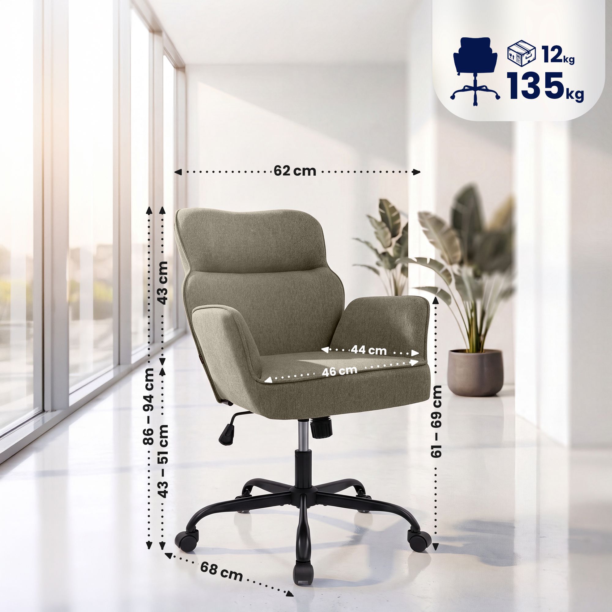 Bürostuhl Amado Stoff